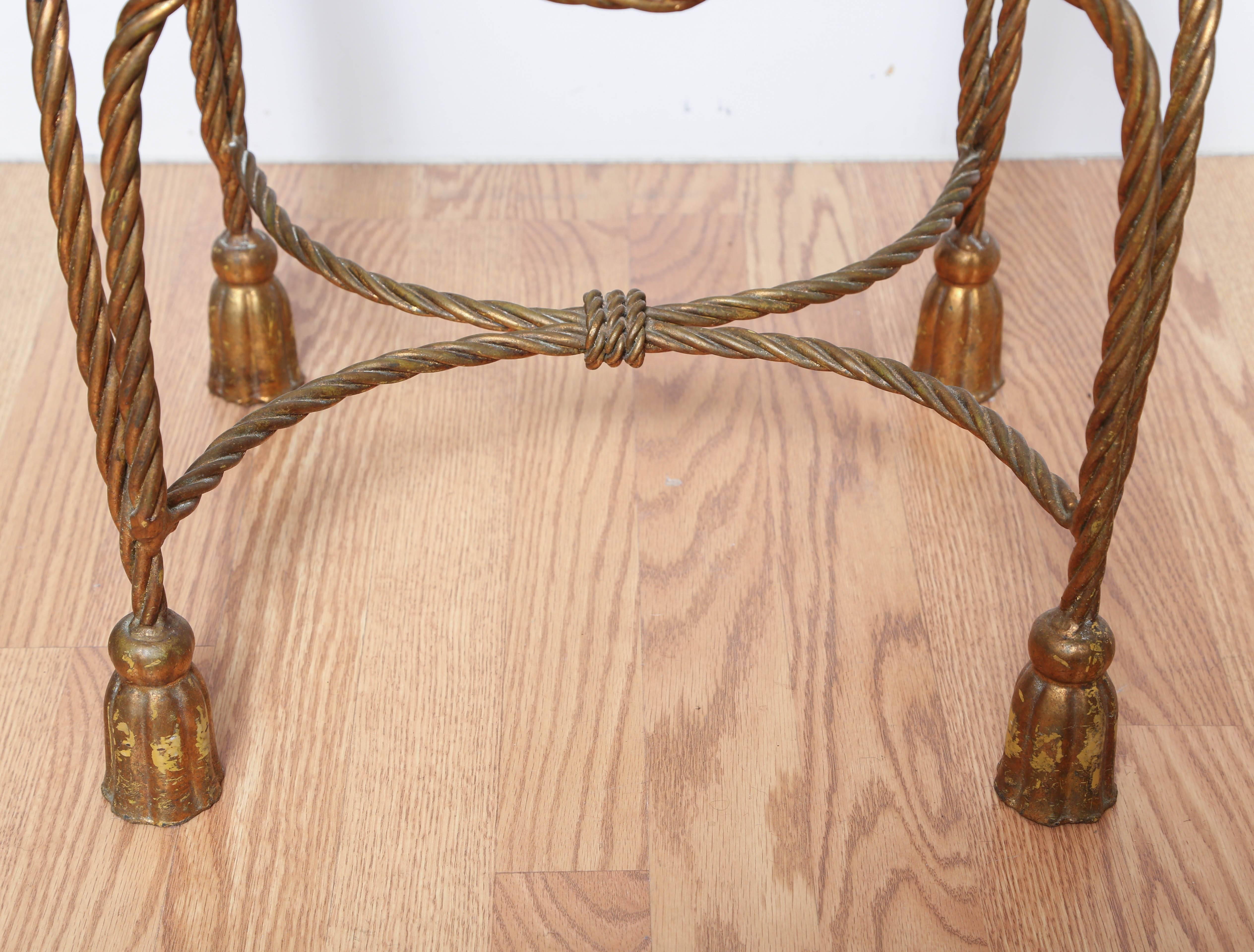 Italian Gilded Rope and Tassel Stacking Tables For Sale 2