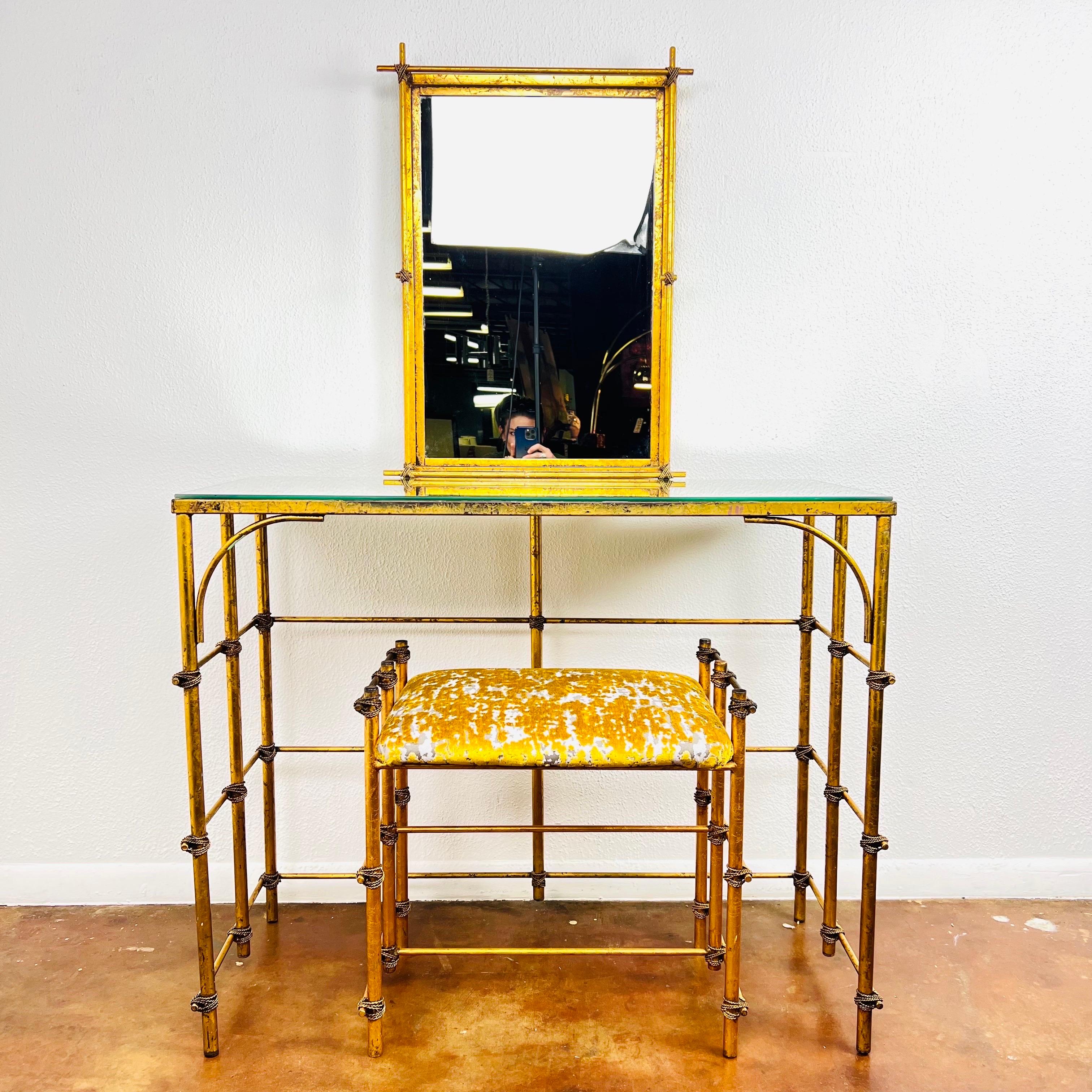 Italian Gilded Rope Vanity Set at 1stDibs