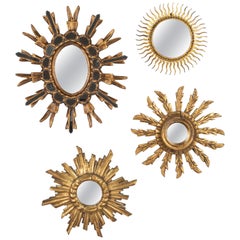 Italian Gilded Sunburst Mirrors Set of Four
