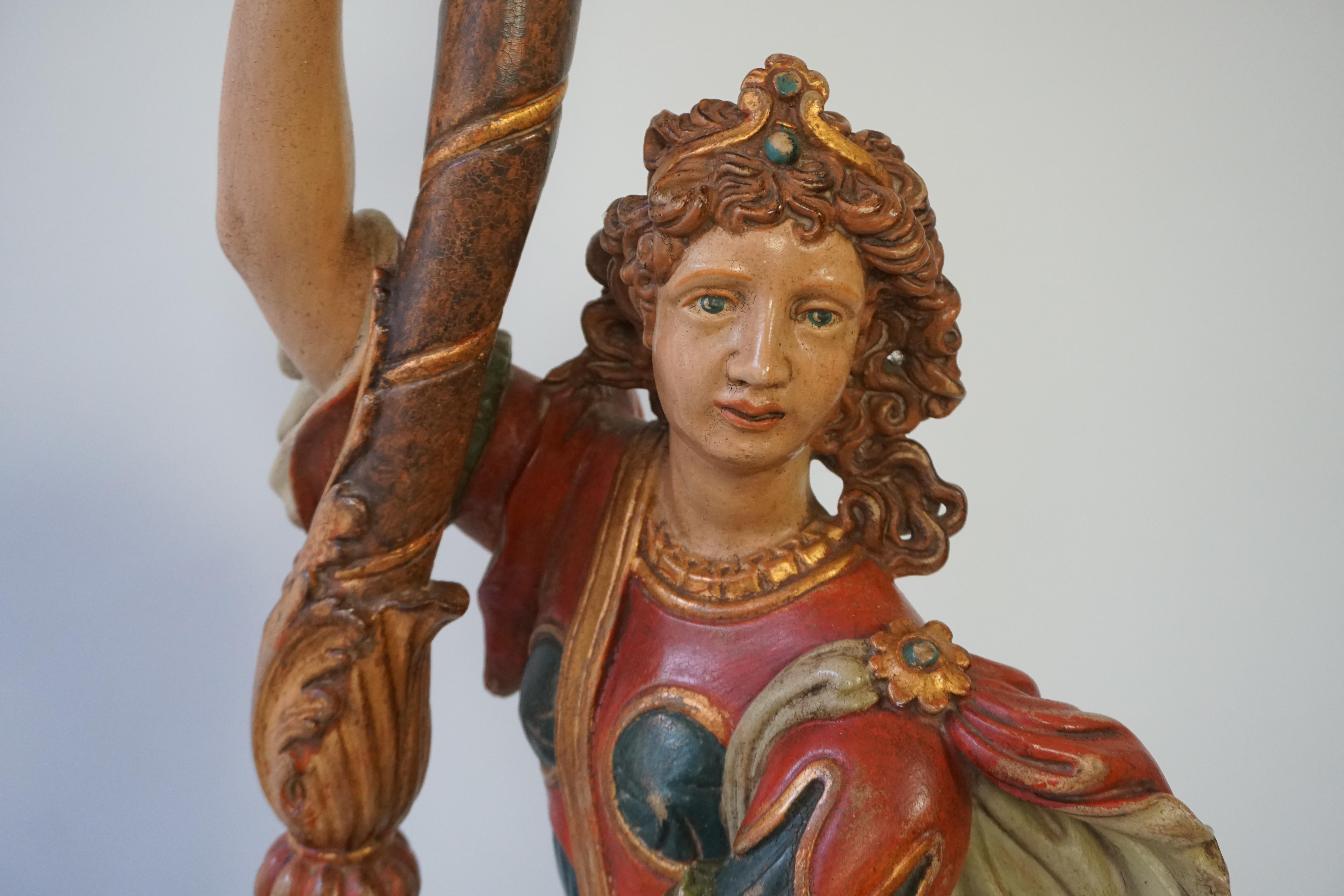 Italian Gilded Wood Venetian Figural Torchère Candelabra Floor Lamp 7