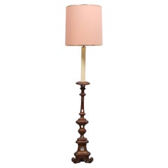 Italian Gilded Wooden Rococo Floor Lamp, 1950s