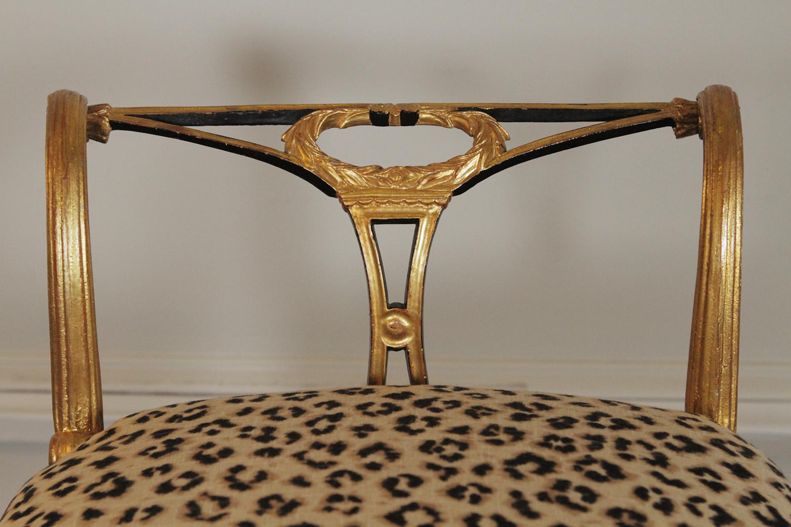 Italian Gilt and Painted Florentine Style Iron Bench by Palladio 12