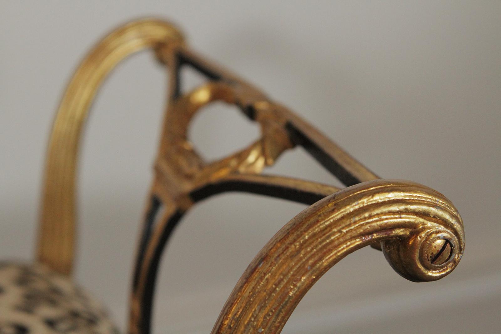Italian Gilt and Painted Florentine Style Iron Bench by Palladio 2