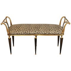Italian Gilt and Painted Florentine Style Iron Bench by Palladio