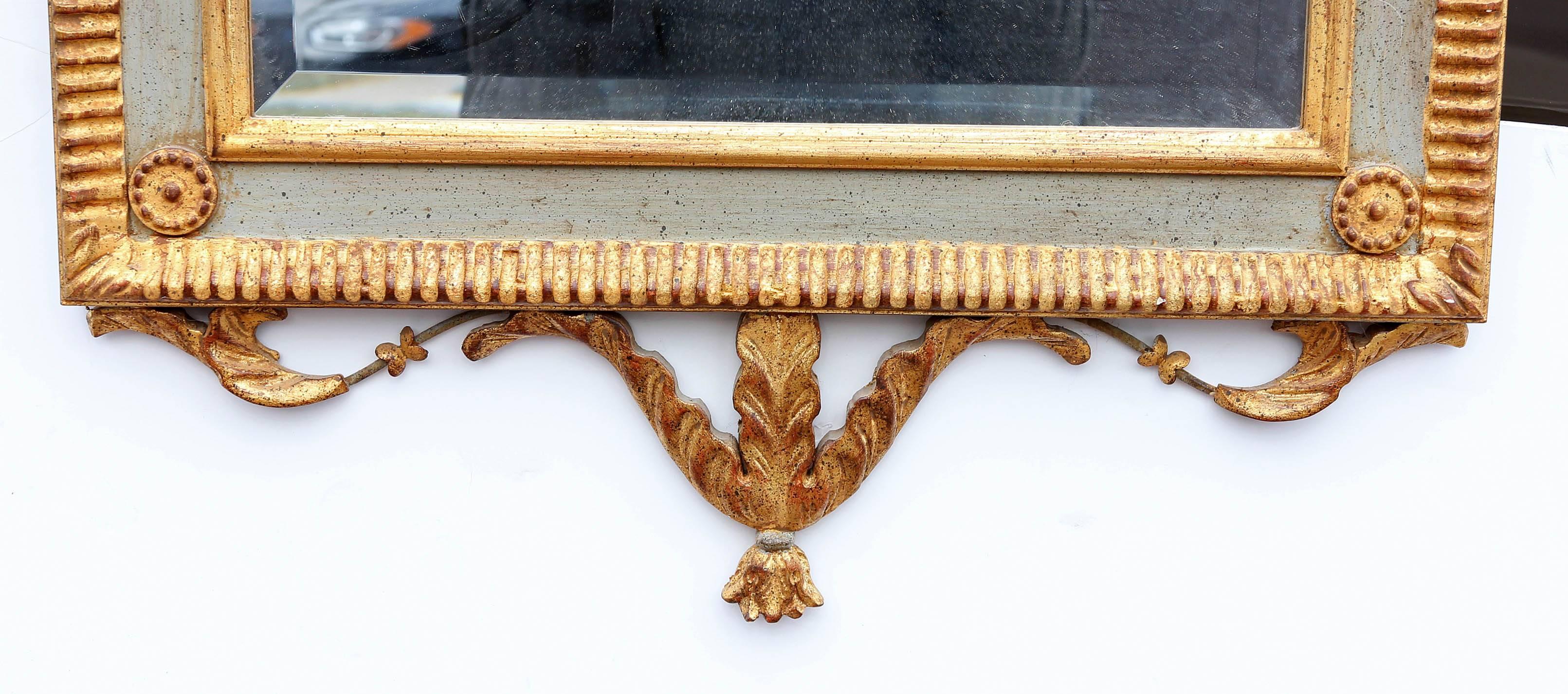 Mid-Century Modern Italian Gilt and Painted Neoclassical Console Mirror