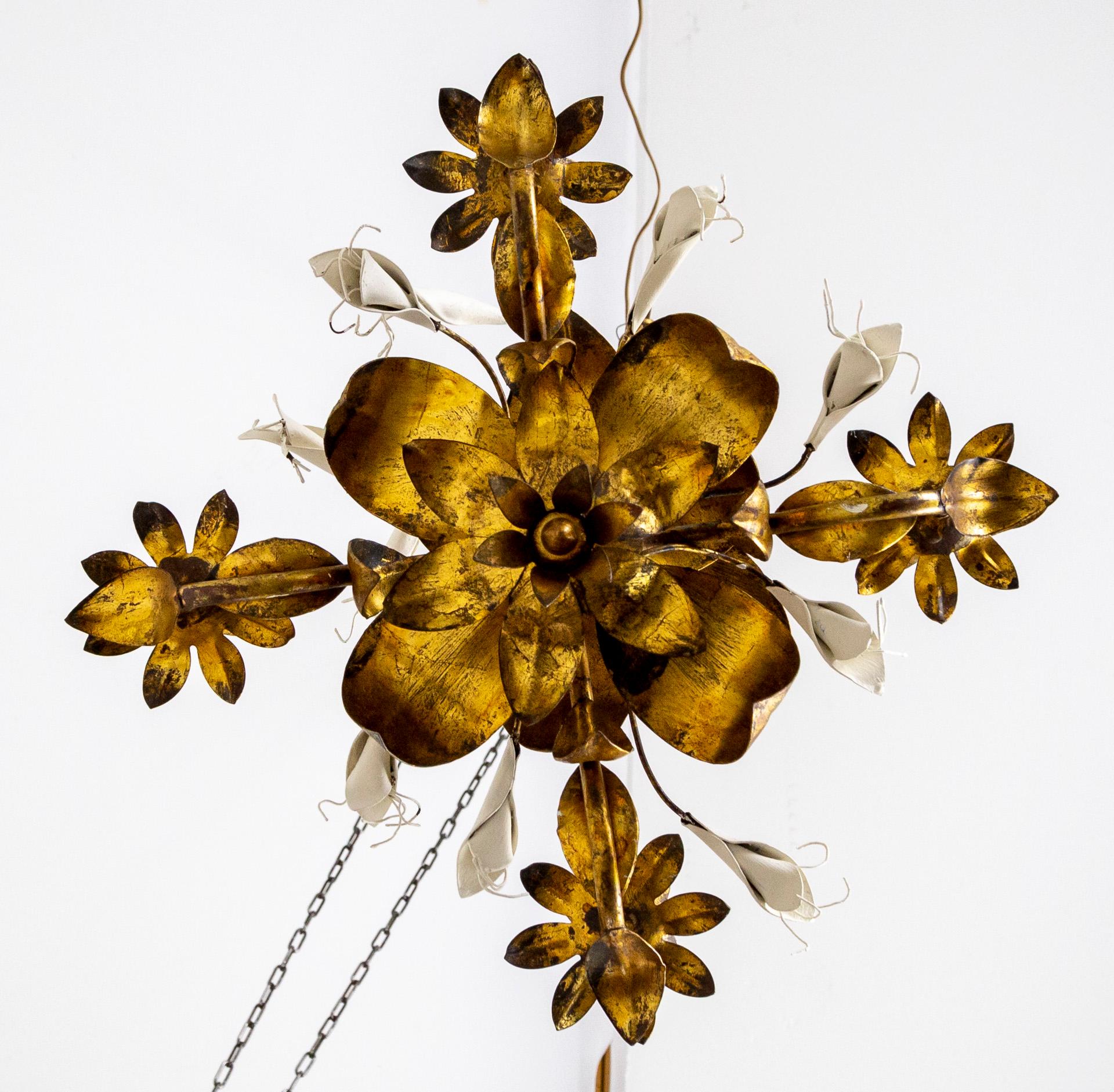 botanical forged iron chandelier