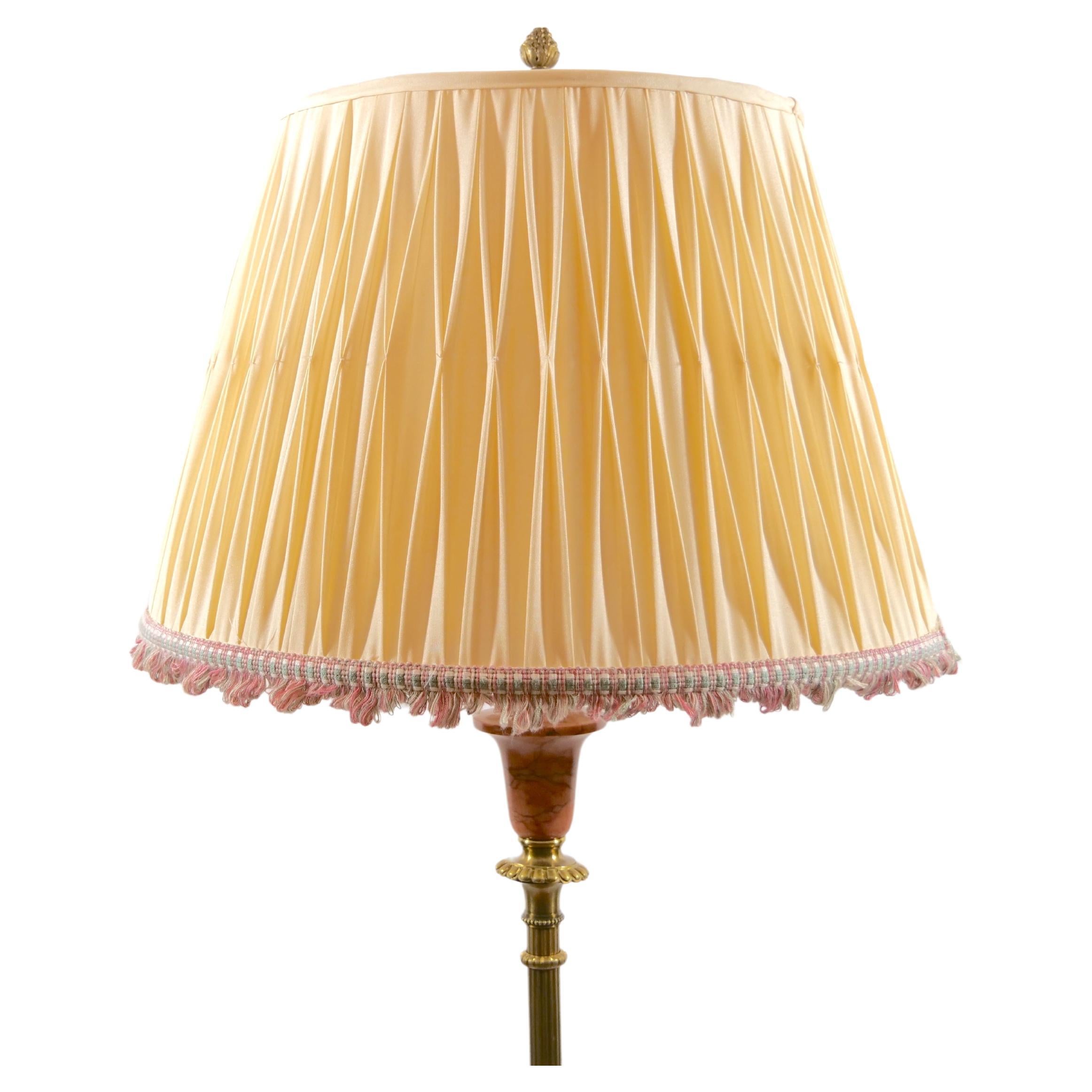 Italian Gilt Brass / Marble Base Floor Lamp 3