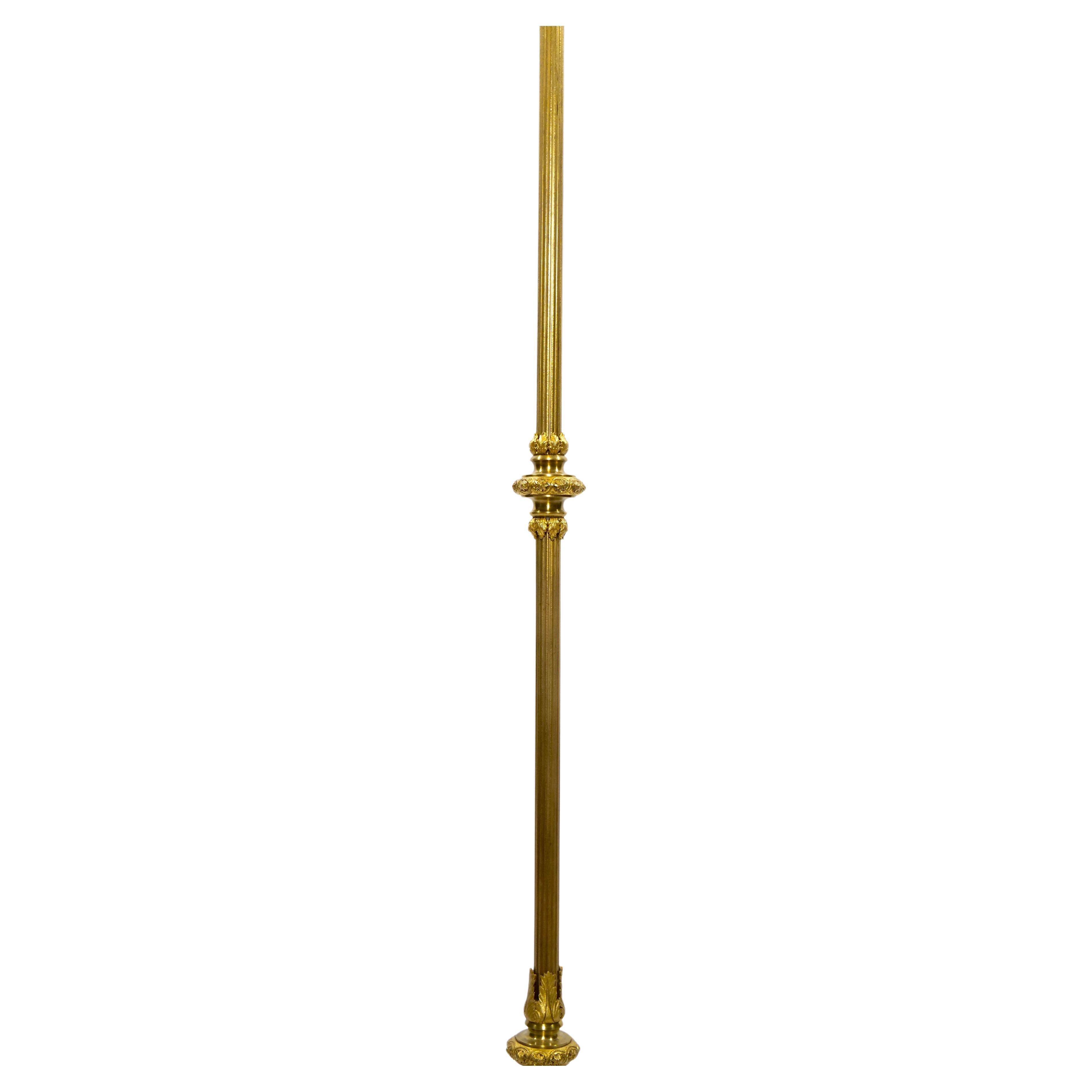 Italian Gilt Brass / Marble Base Floor Lamp 5
