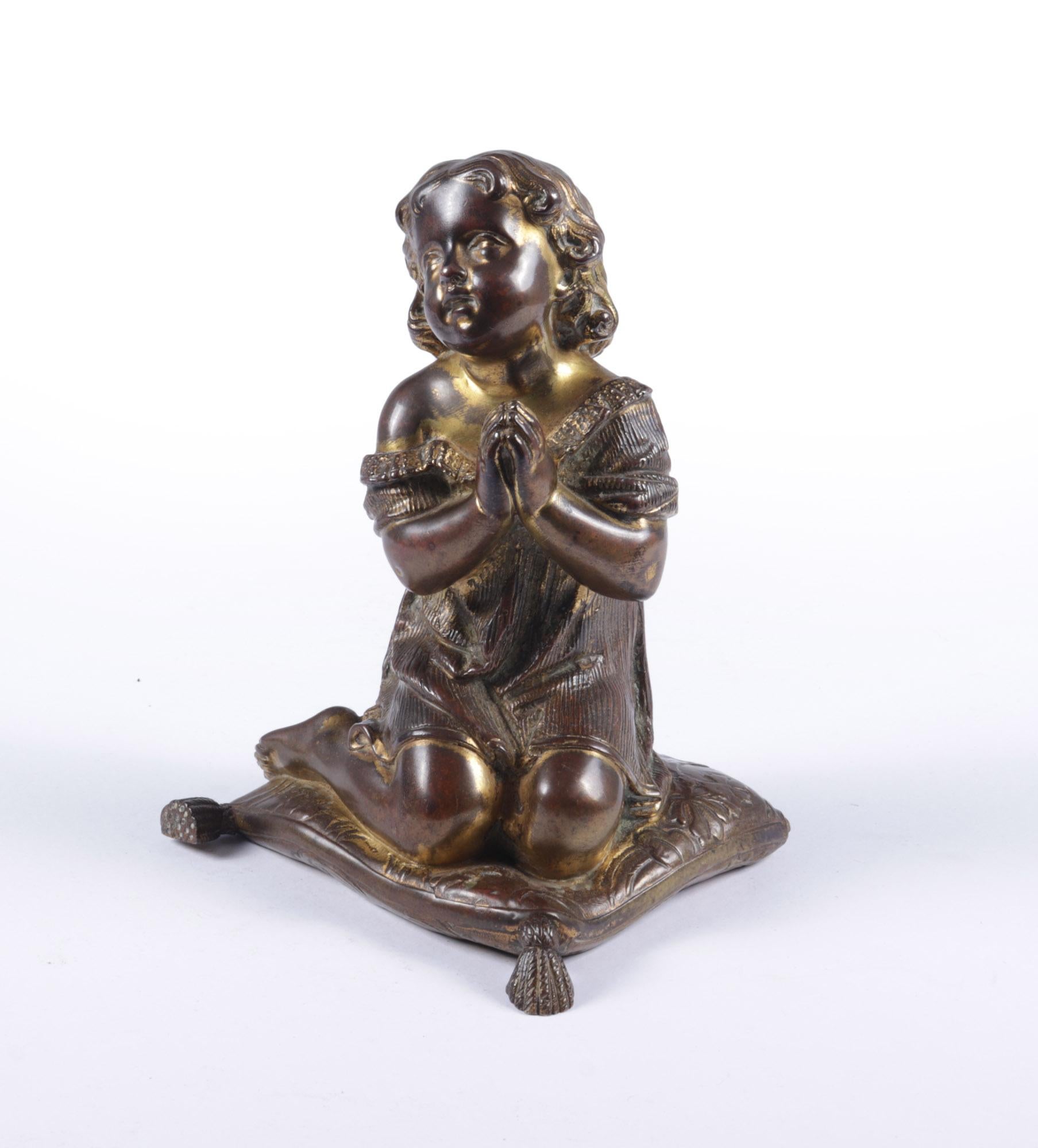 Italian gilt bronze cherub c1860
A small cherub praying on a cushion, cast around 1860 in Italy, then gilded with heavy wear to gilding but leaving a great patina to the bronze and gold, fantastic condition throughout

Age: 1860

Style: