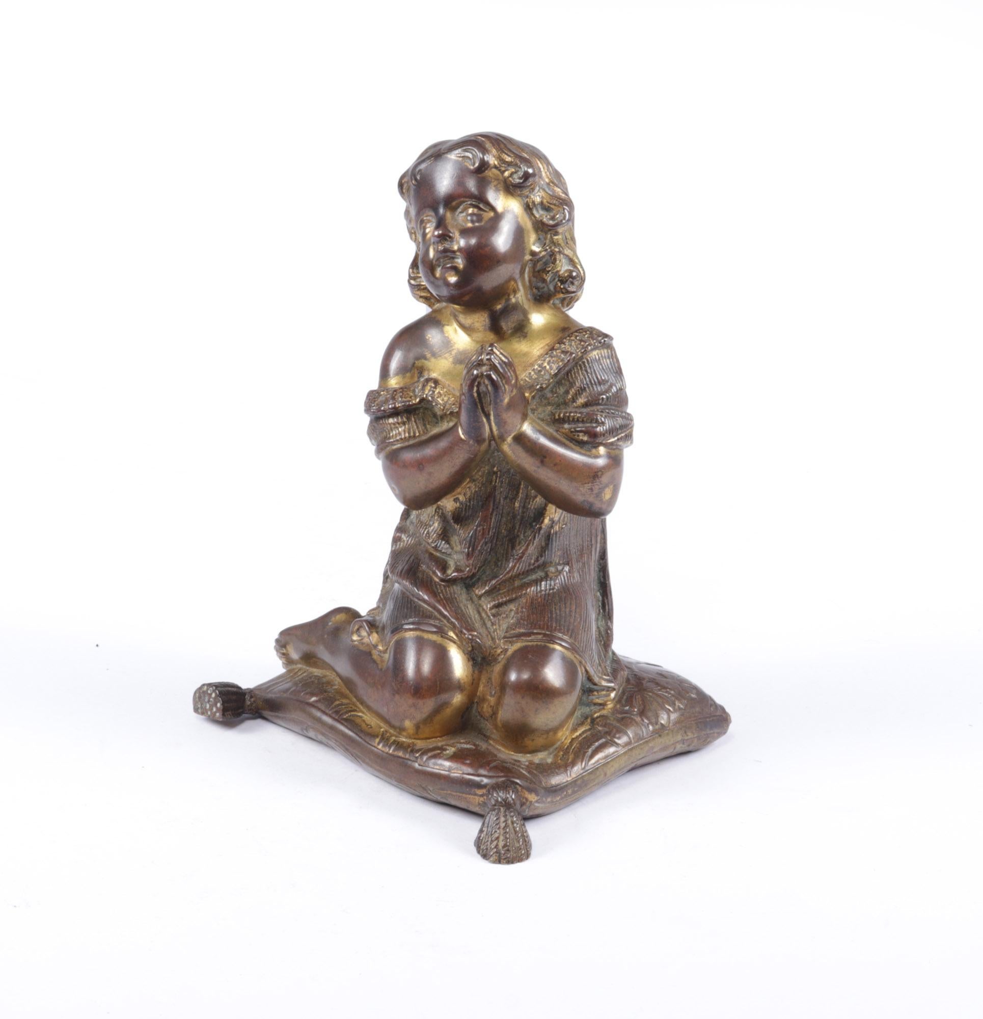 Mid-19th Century Italian Gilt Bronze Cherub, c1860 For Sale