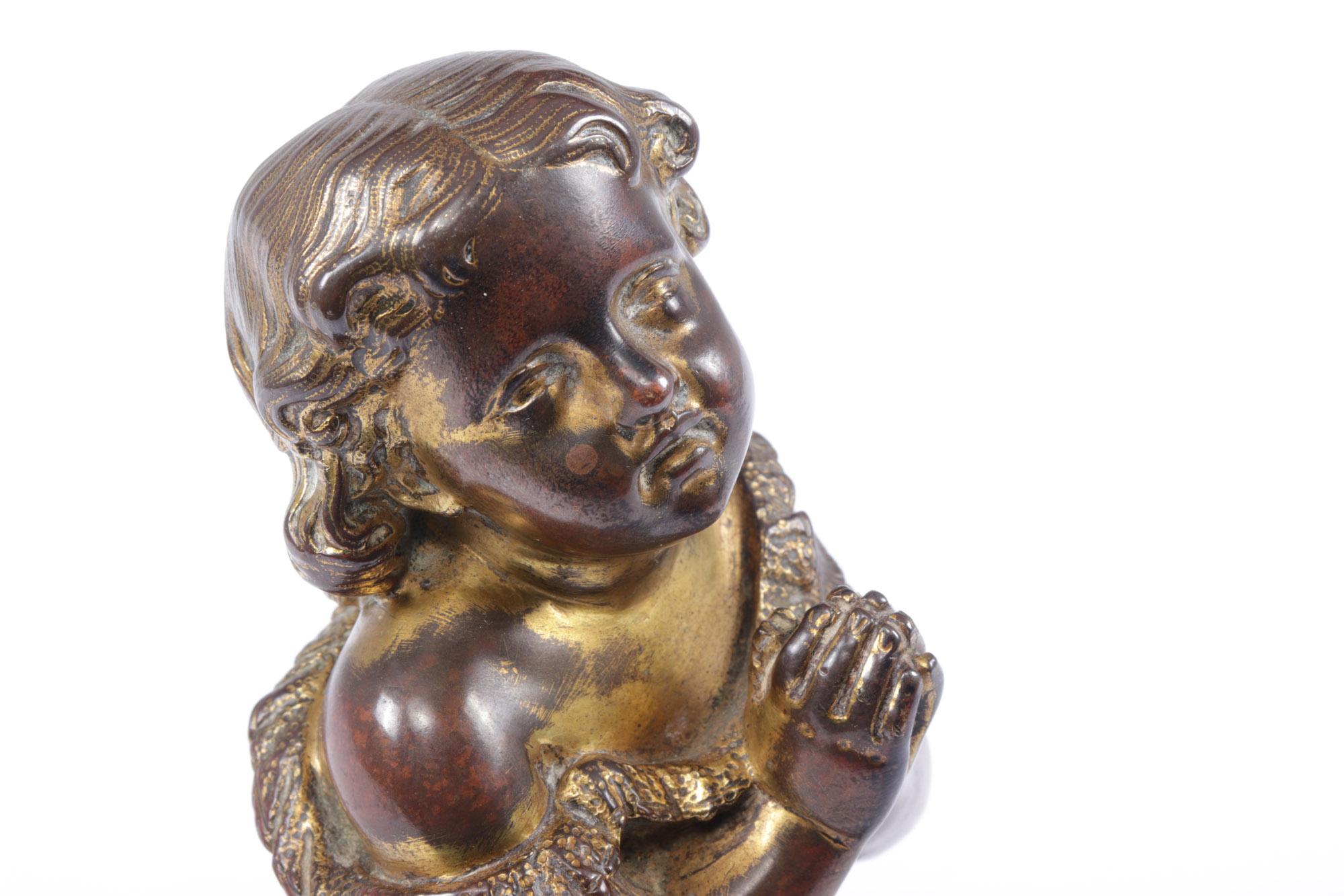 Italian Gilt Bronze Cherub, c1860 For Sale 4