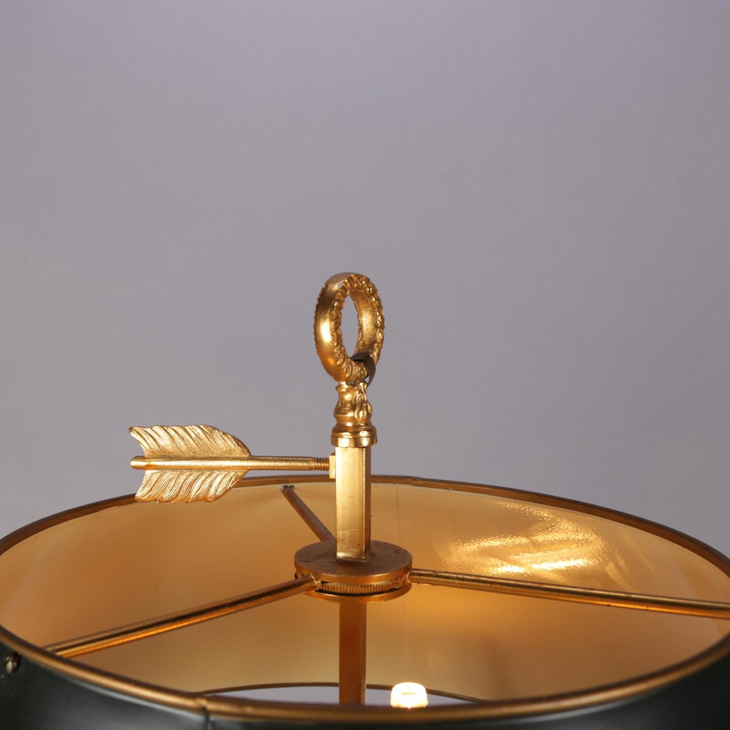 Italian Gilt Bronze Figural Three-Candle Light Bouillotte Table Lamp 5