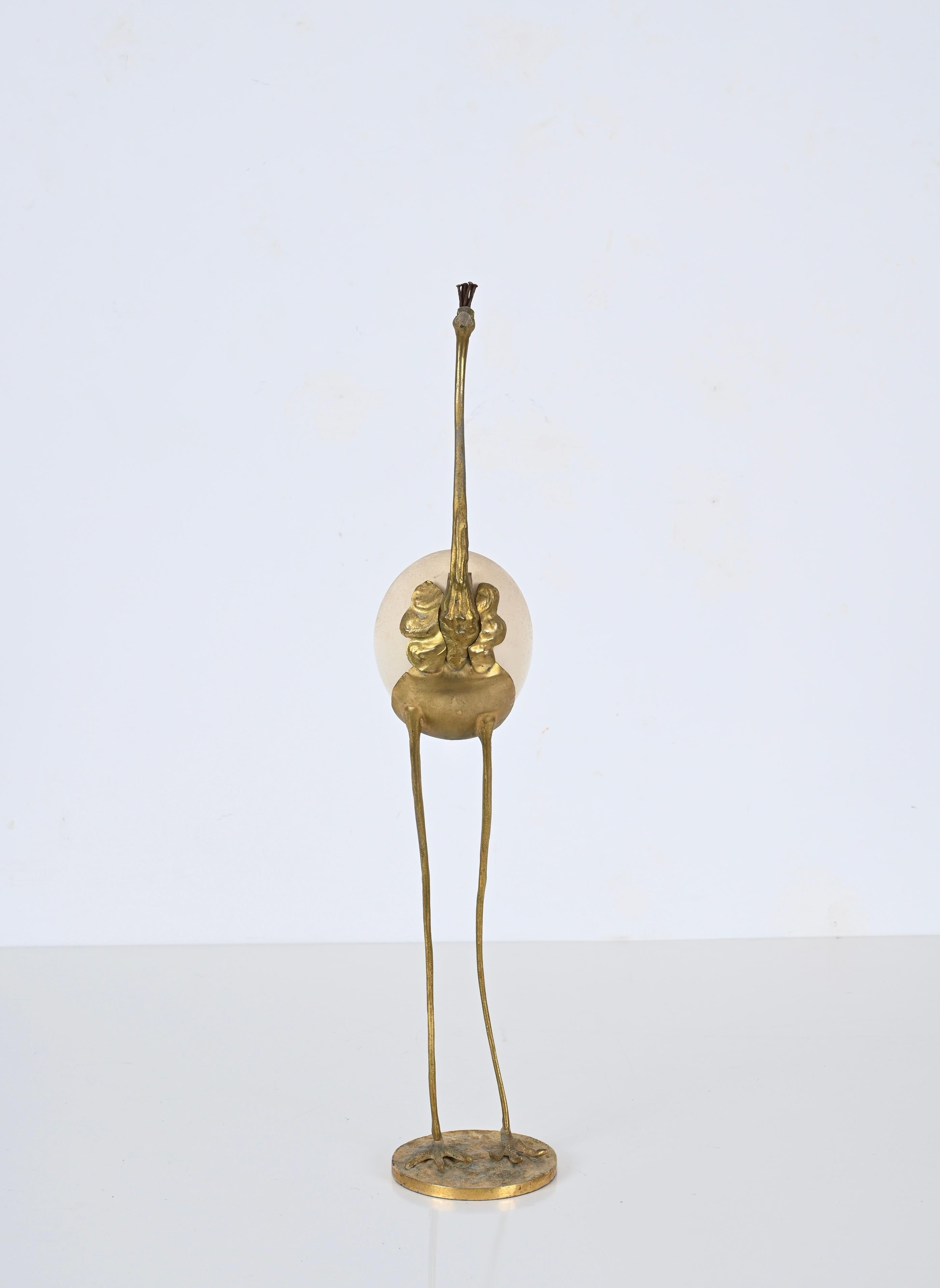 Sculpture italienne de flamants en bronze doré, style Gabriella Crespi, 1970 en vente 7