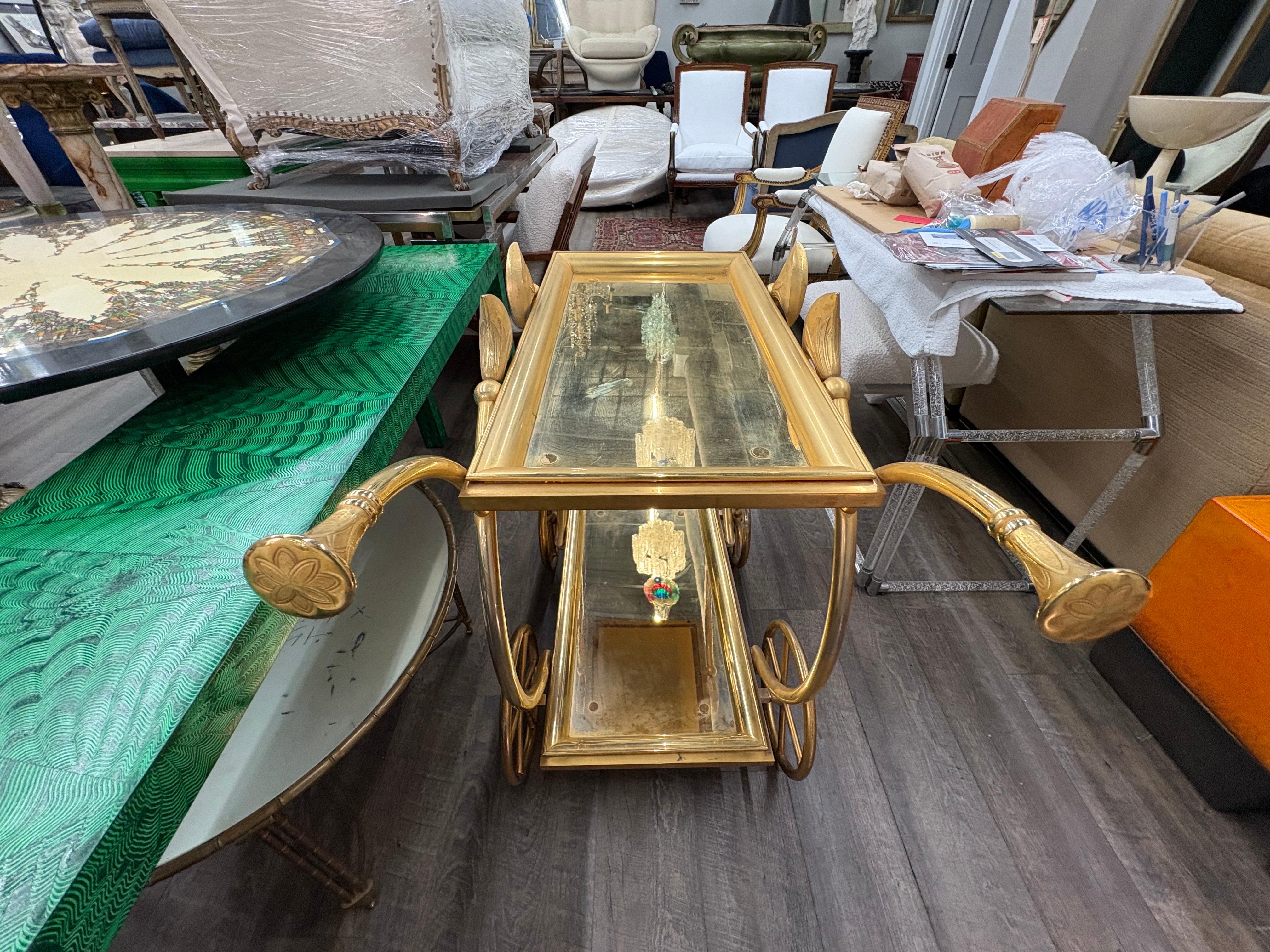 Italian Gilt Bronze Serving Cart For Sale 5