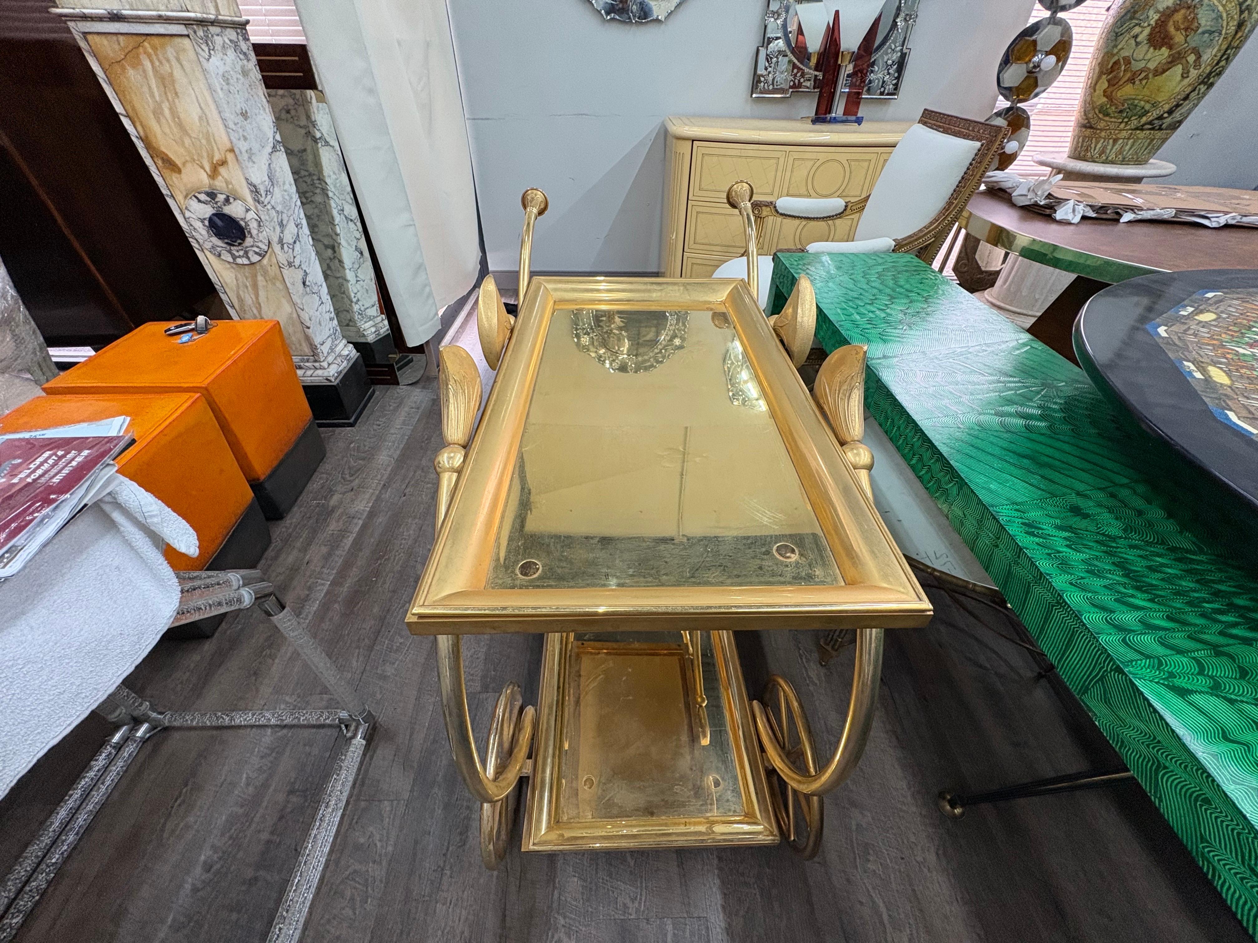 Italian Gilt Bronze Serving Cart For Sale 9