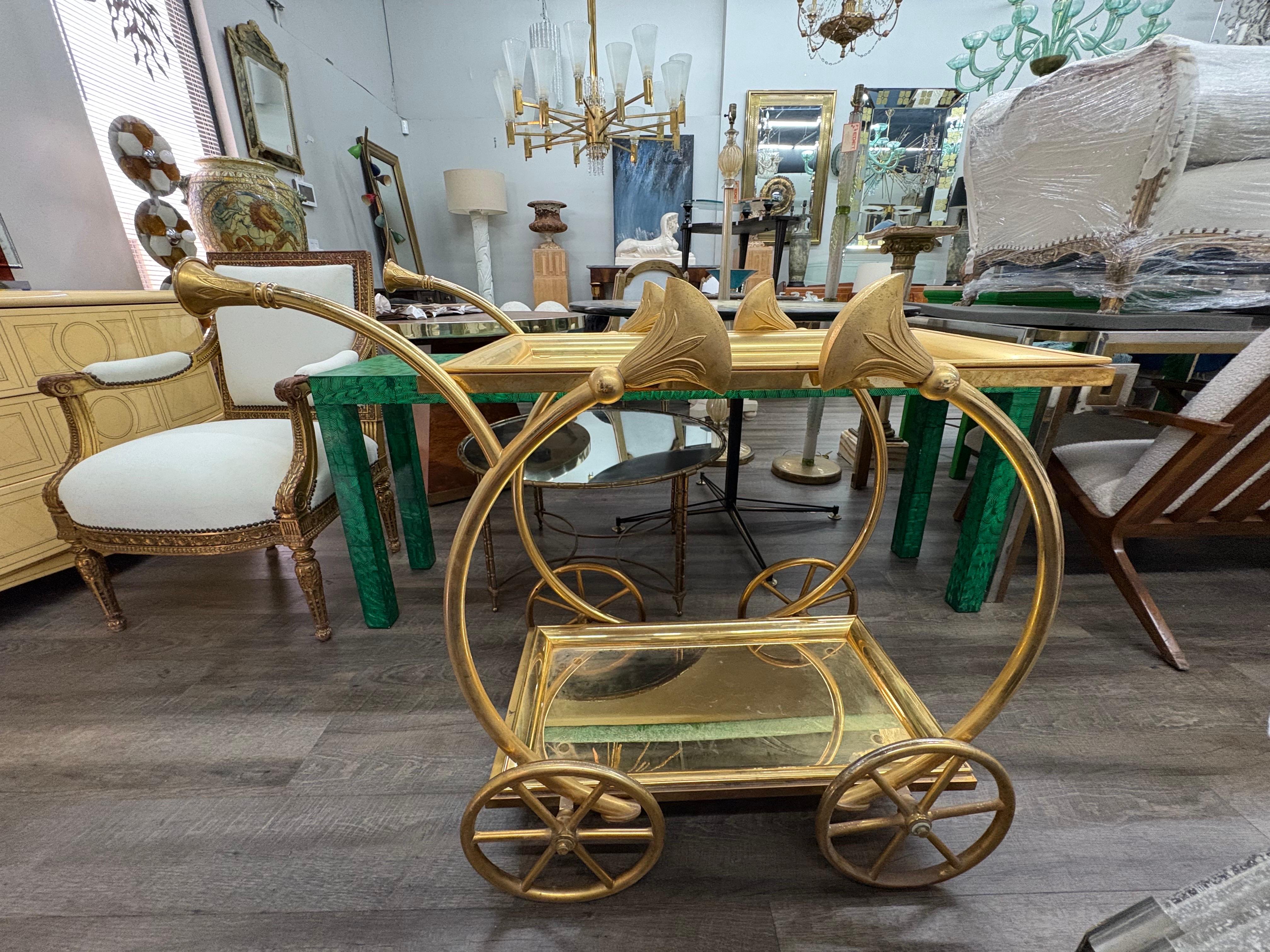 Italian Gilt Bronze Serving Cart For Sale 10