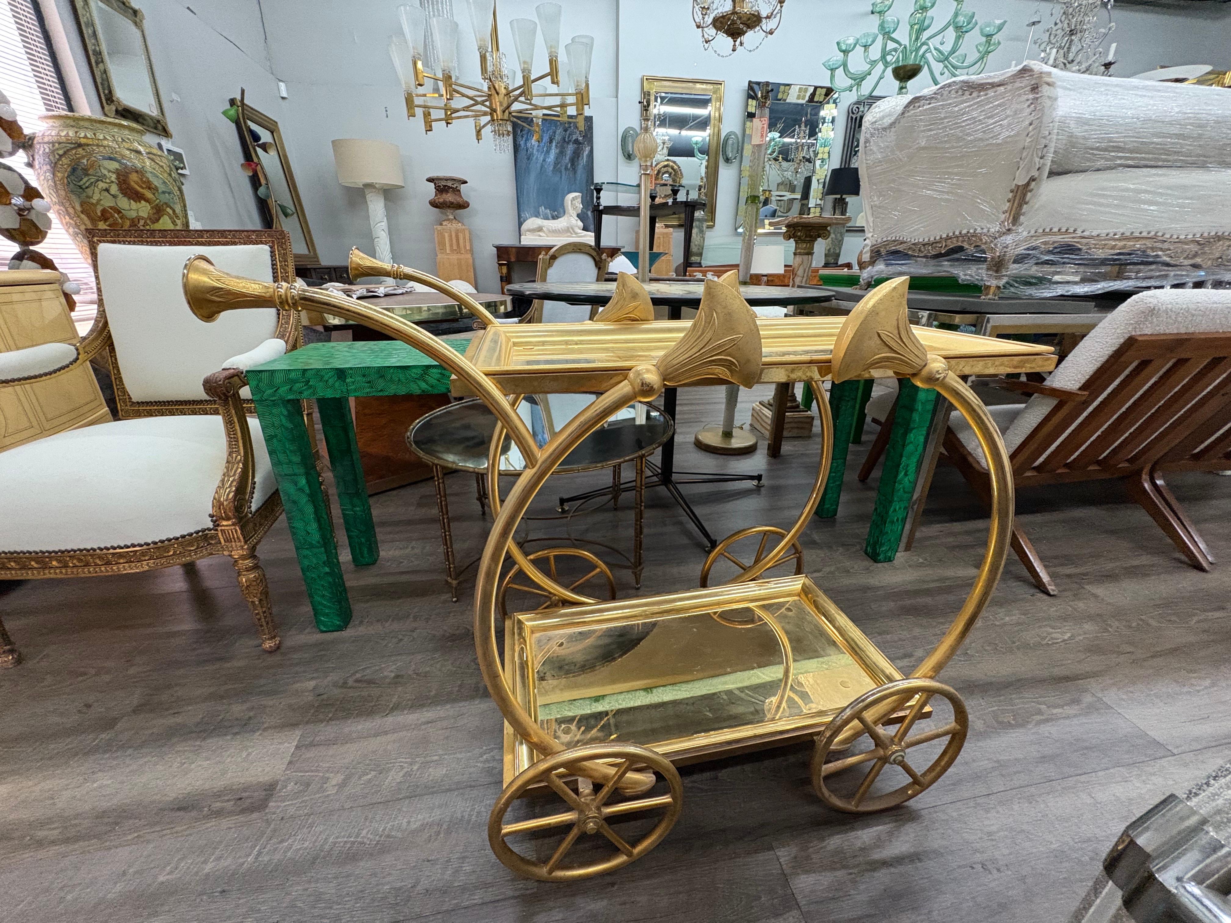 Italian Gilt Bronze Serving Cart For Sale 11