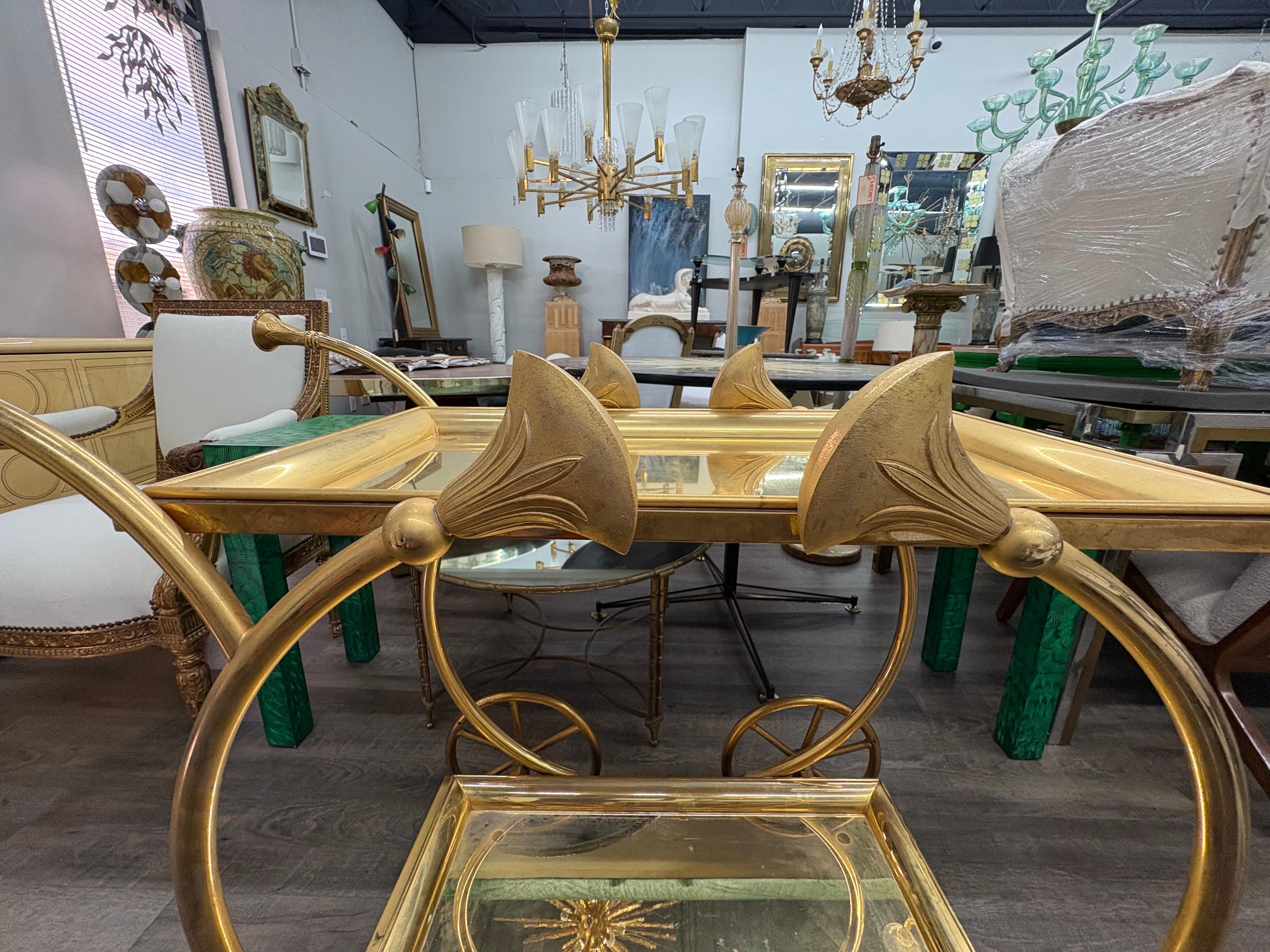 Italian Gilt Bronze Serving Cart For Sale 12