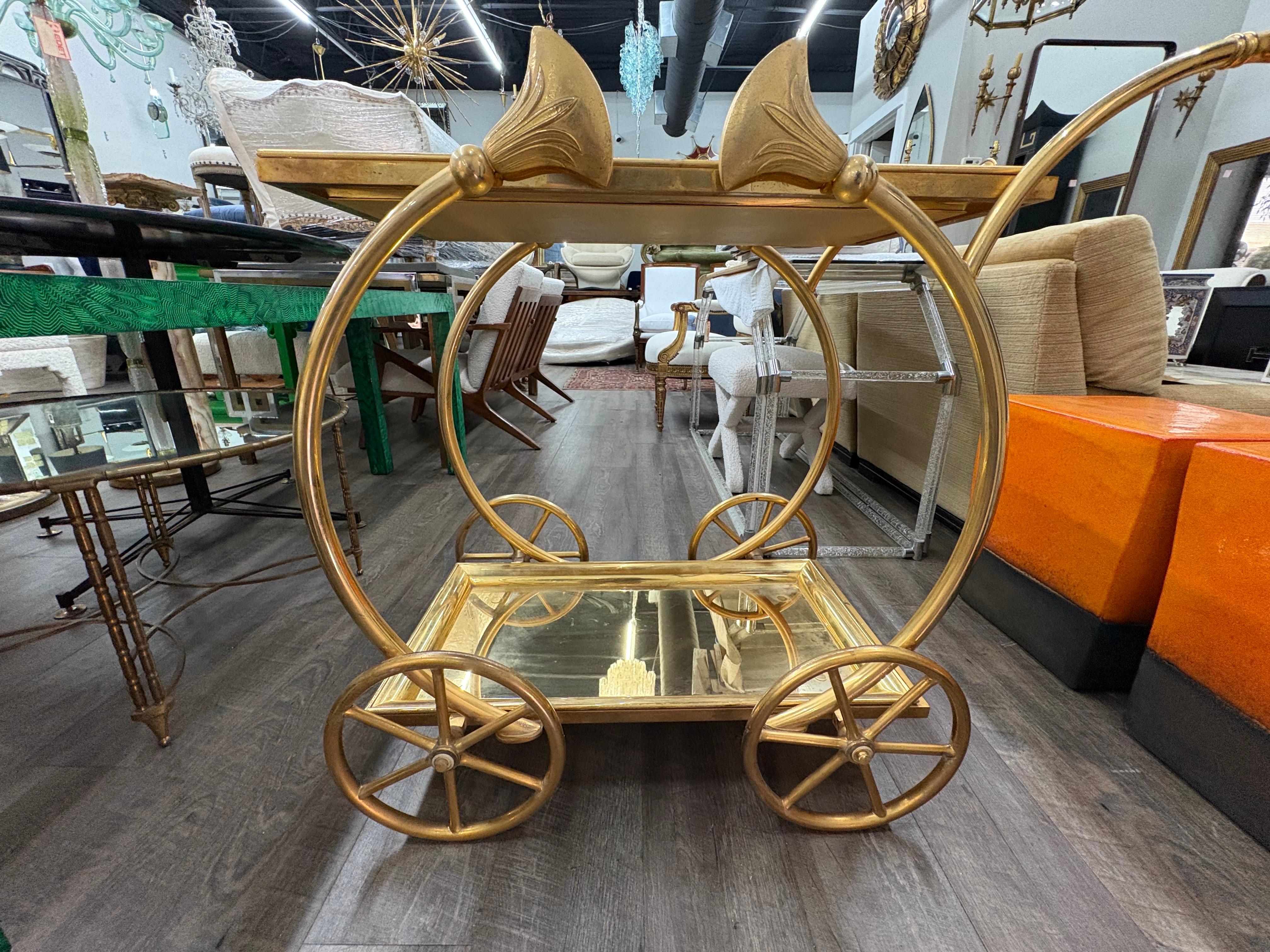 Italian Gilt Bronze Serving Cart For Sale 2