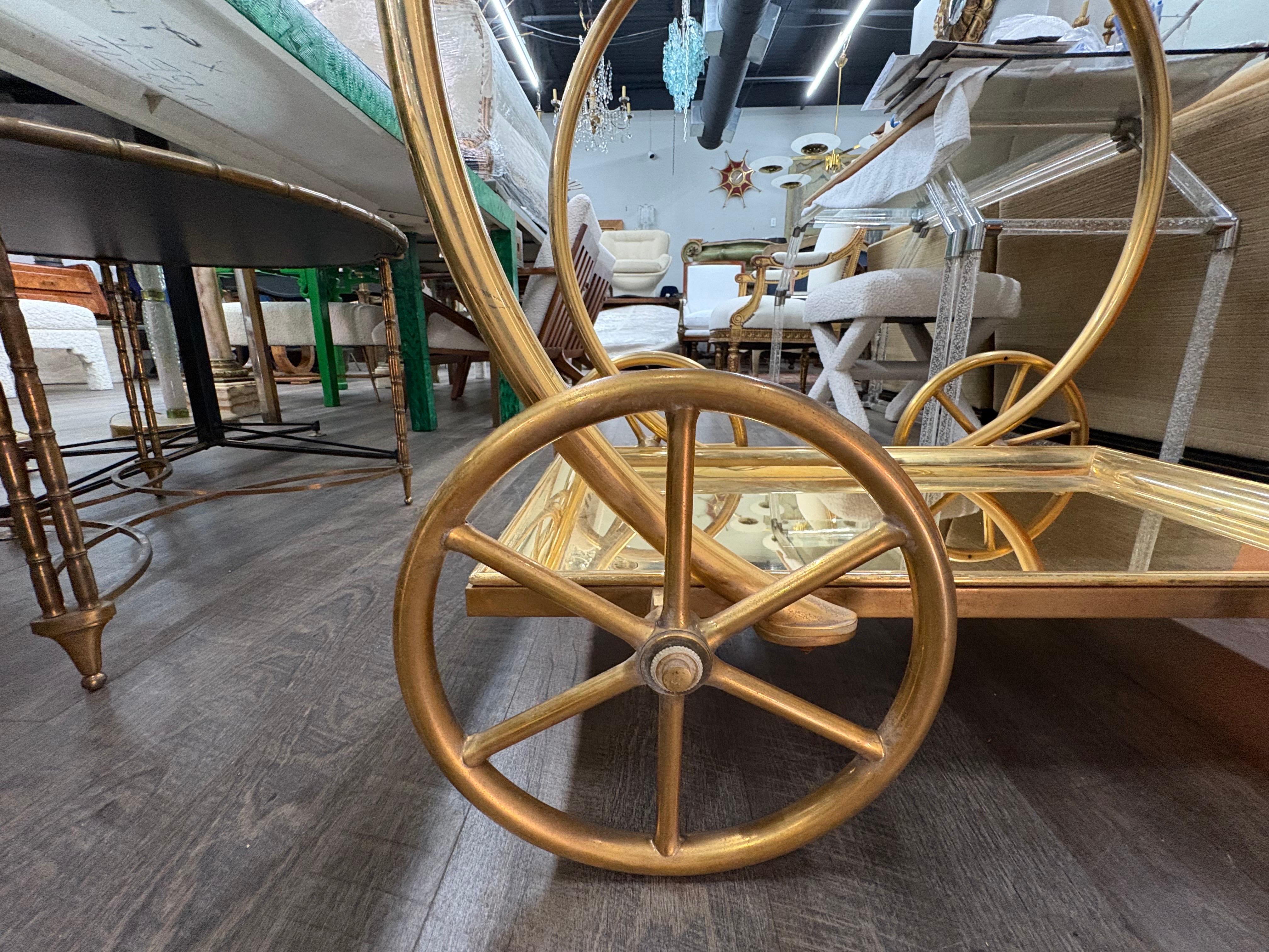 Italian Gilt Bronze Serving Cart For Sale 3