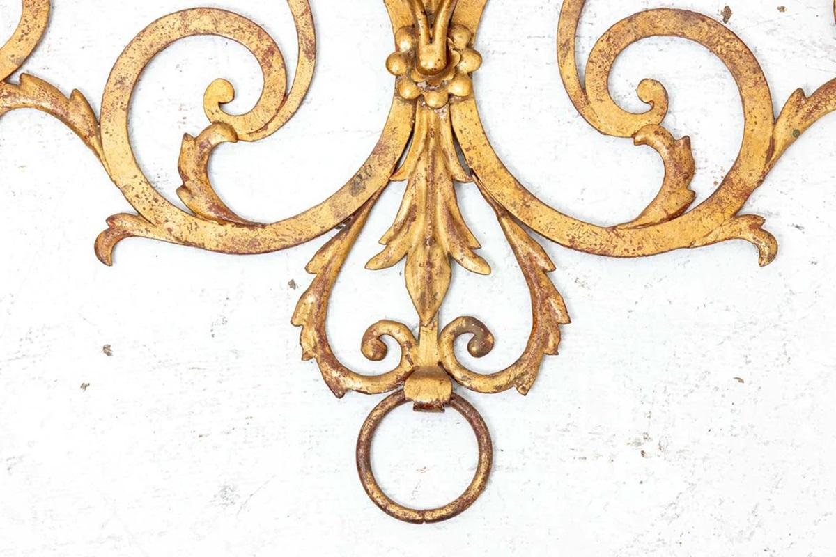 Hollywood Regency Italian Gilt Candle Wall Sconce For Sale