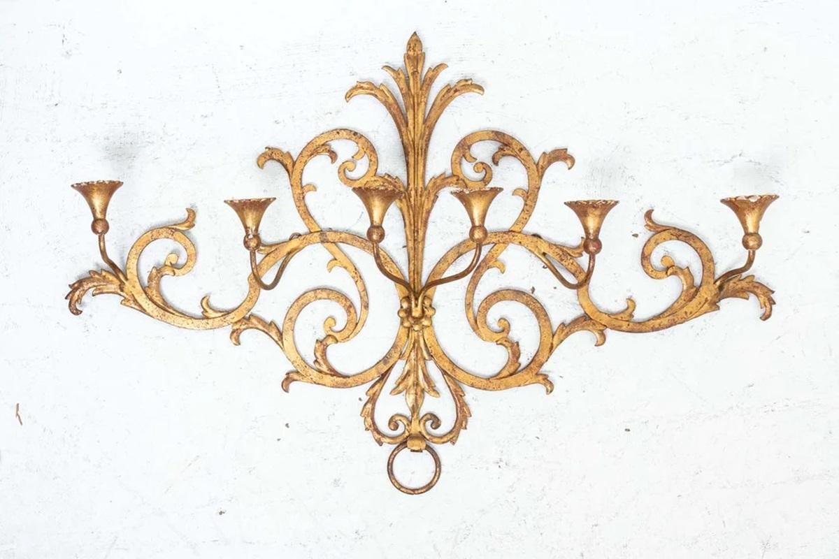 Italian Gilt Candle Wall Sconce For Sale 1