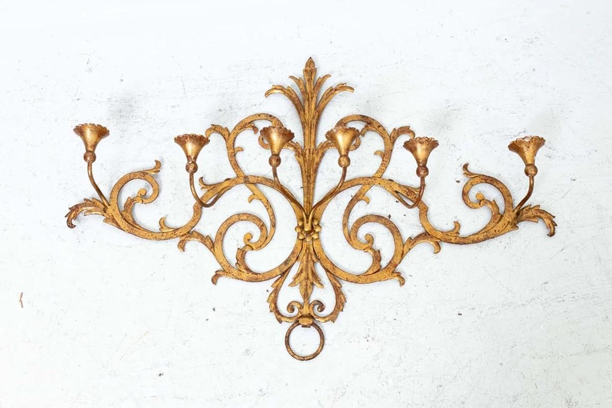 Italian Gilt Candle Wall Sconce For Sale 2