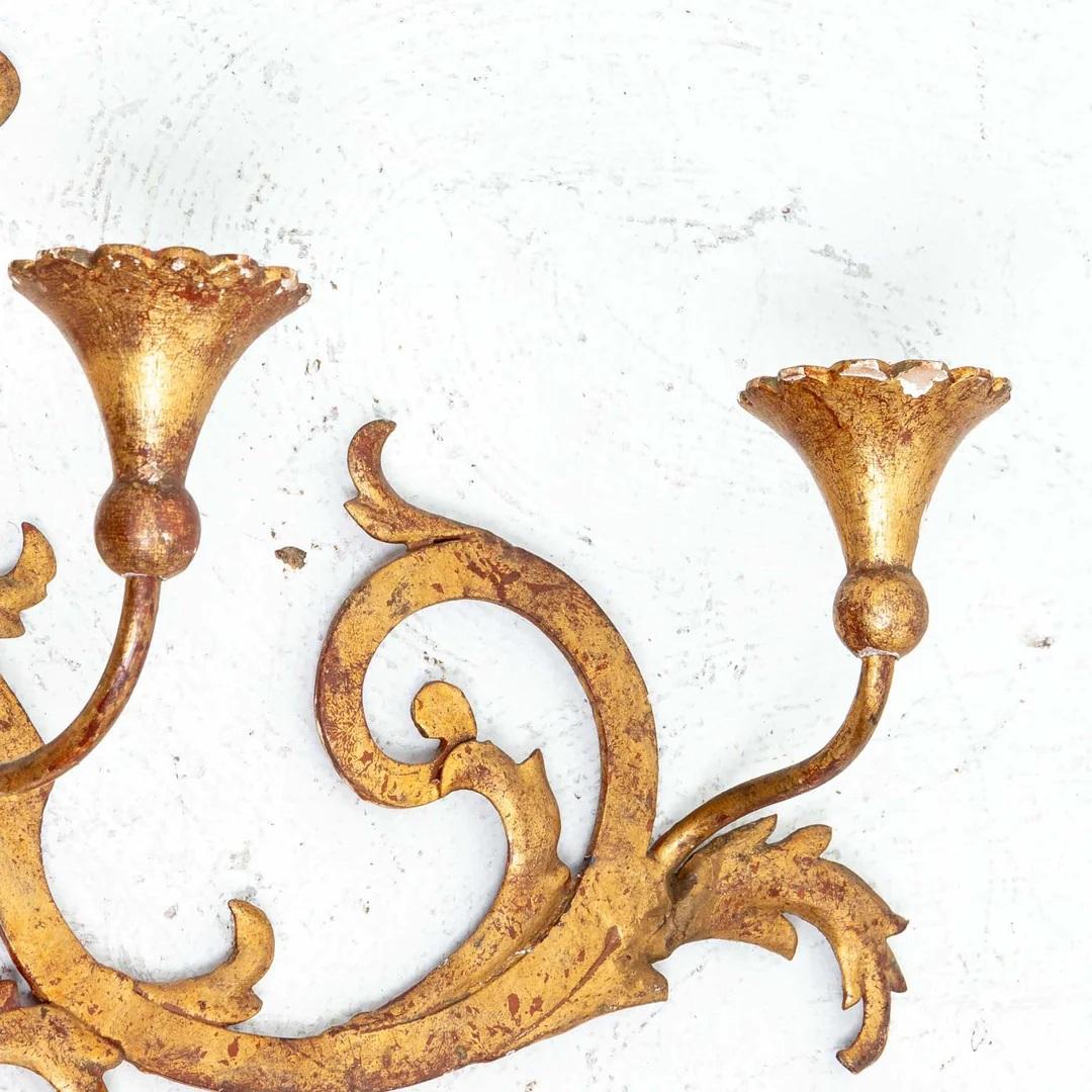 Italian Gilt Candle Wall Sconce For Sale 3