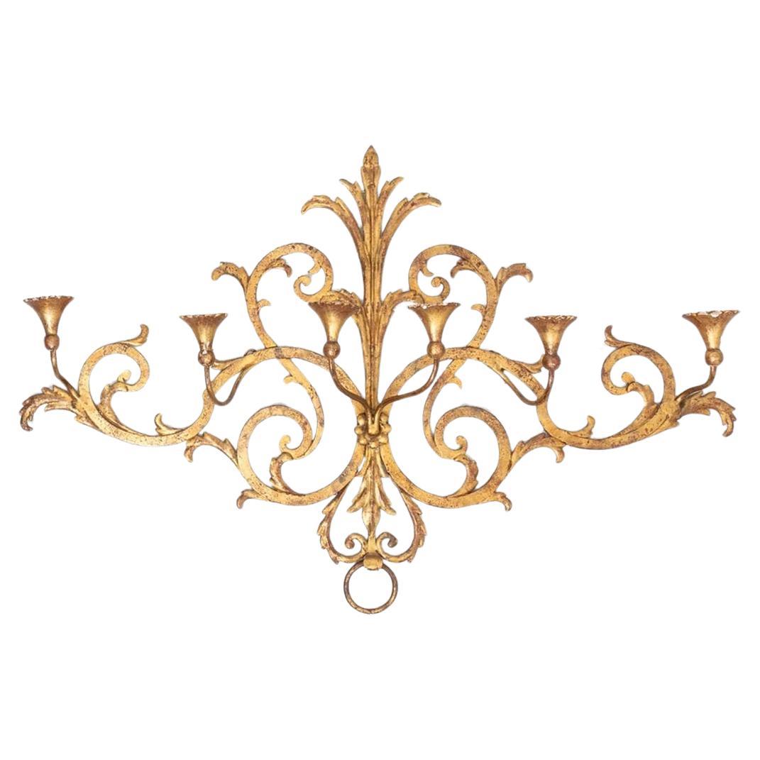 Italian Gilt Candle Wall Sconce For Sale