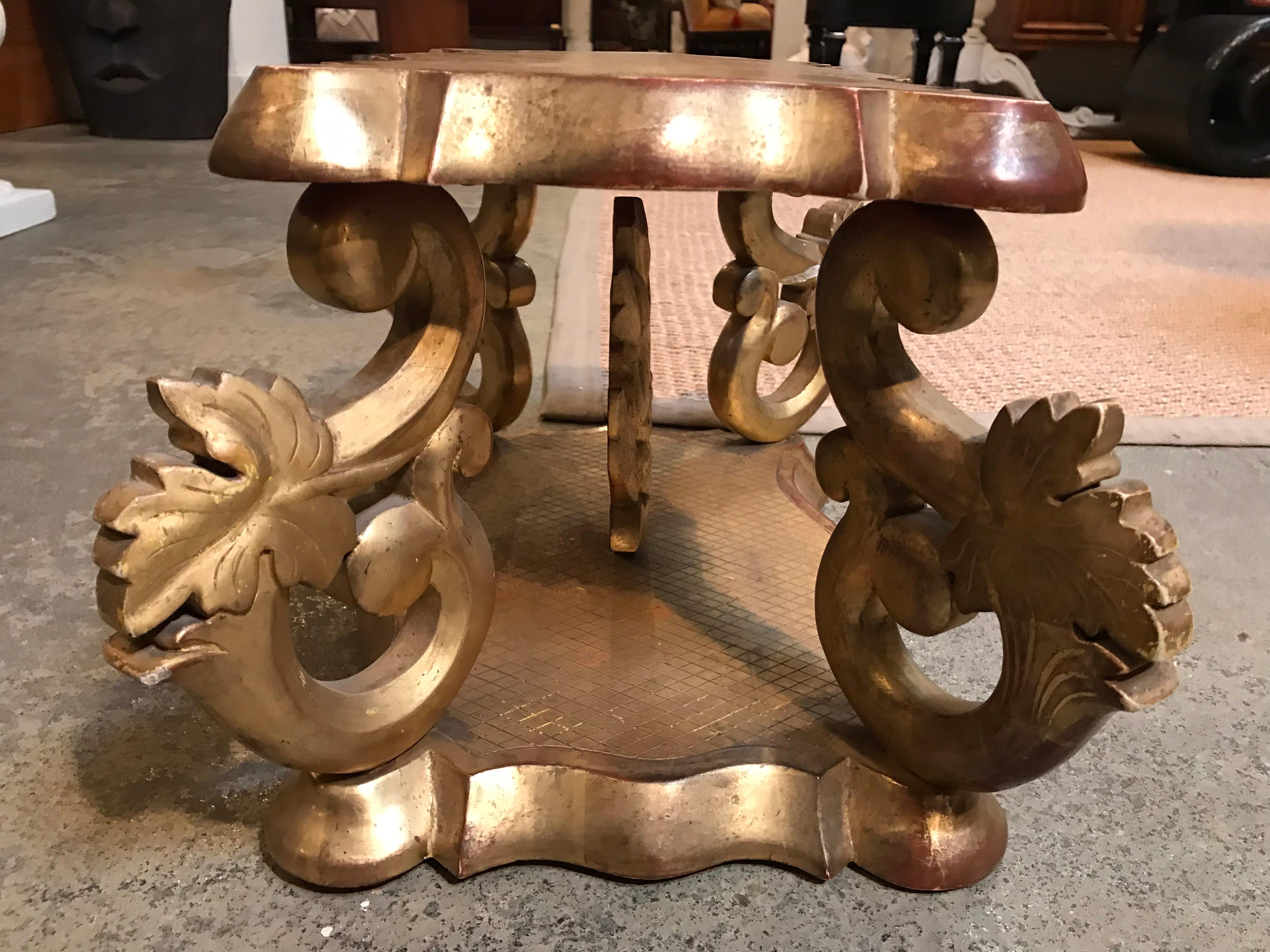 19th Century Italian Gilt Carved Stand For Sale