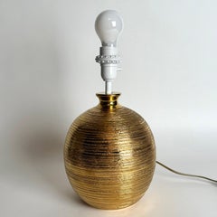 Italian Gilt Ceramic Table Lamp by Bitossi, Assembled by Bergboms, 1960s