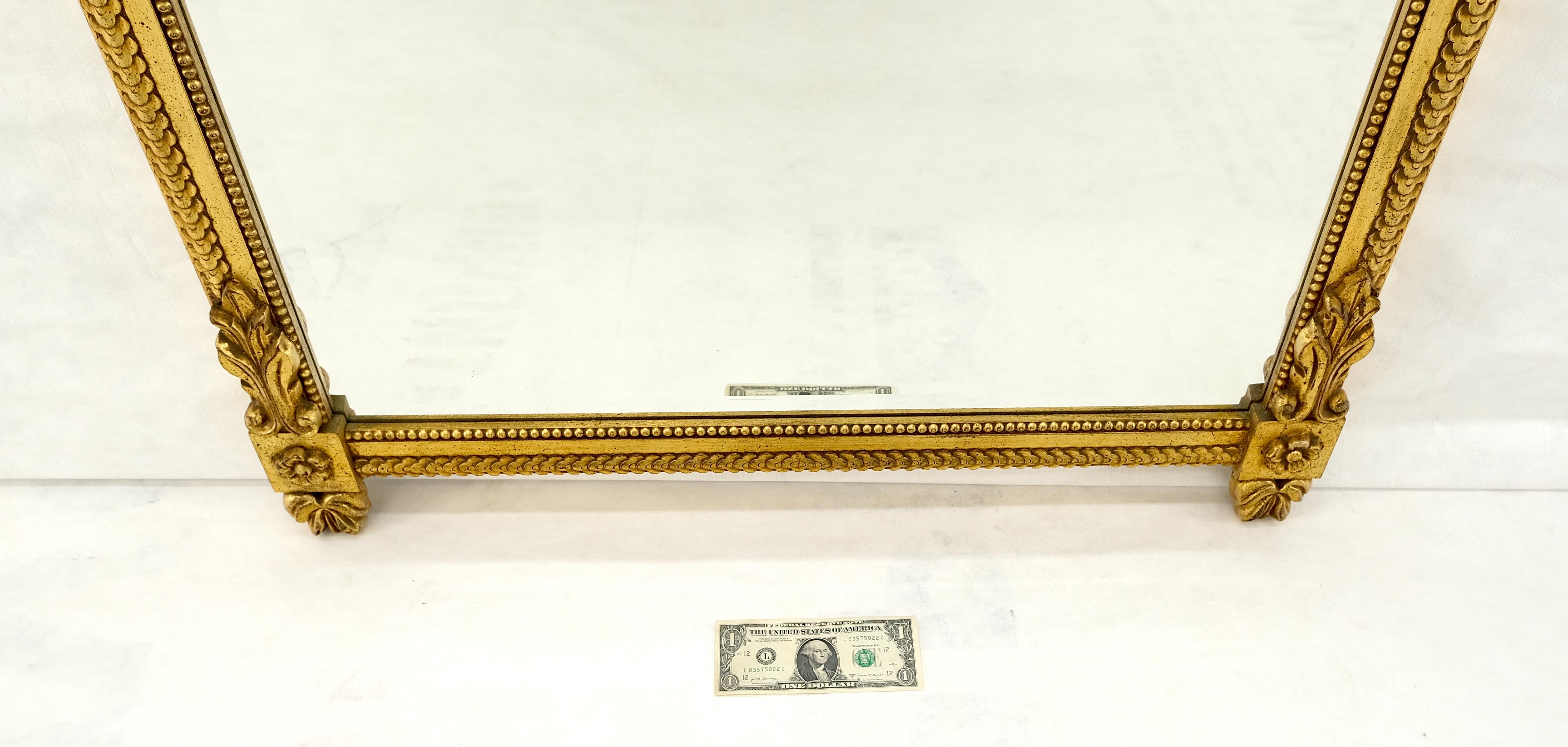 Italian Gilt Gesso Fine Gold Wall Mirror 53x38 Rectangle MINT! in vendita 3