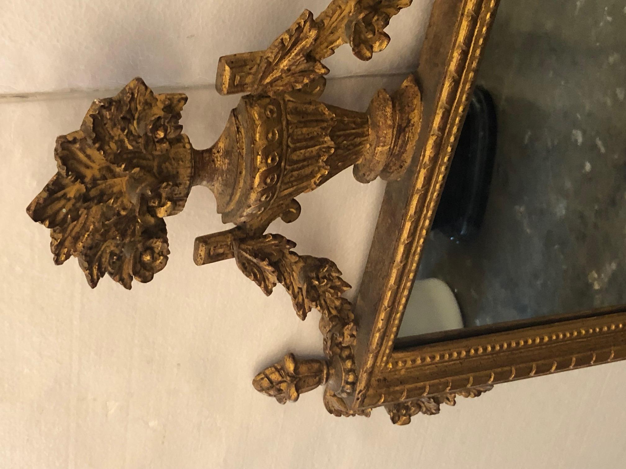 Hand-Carved Italian Gilt Gold Florentine Mirror For Sale