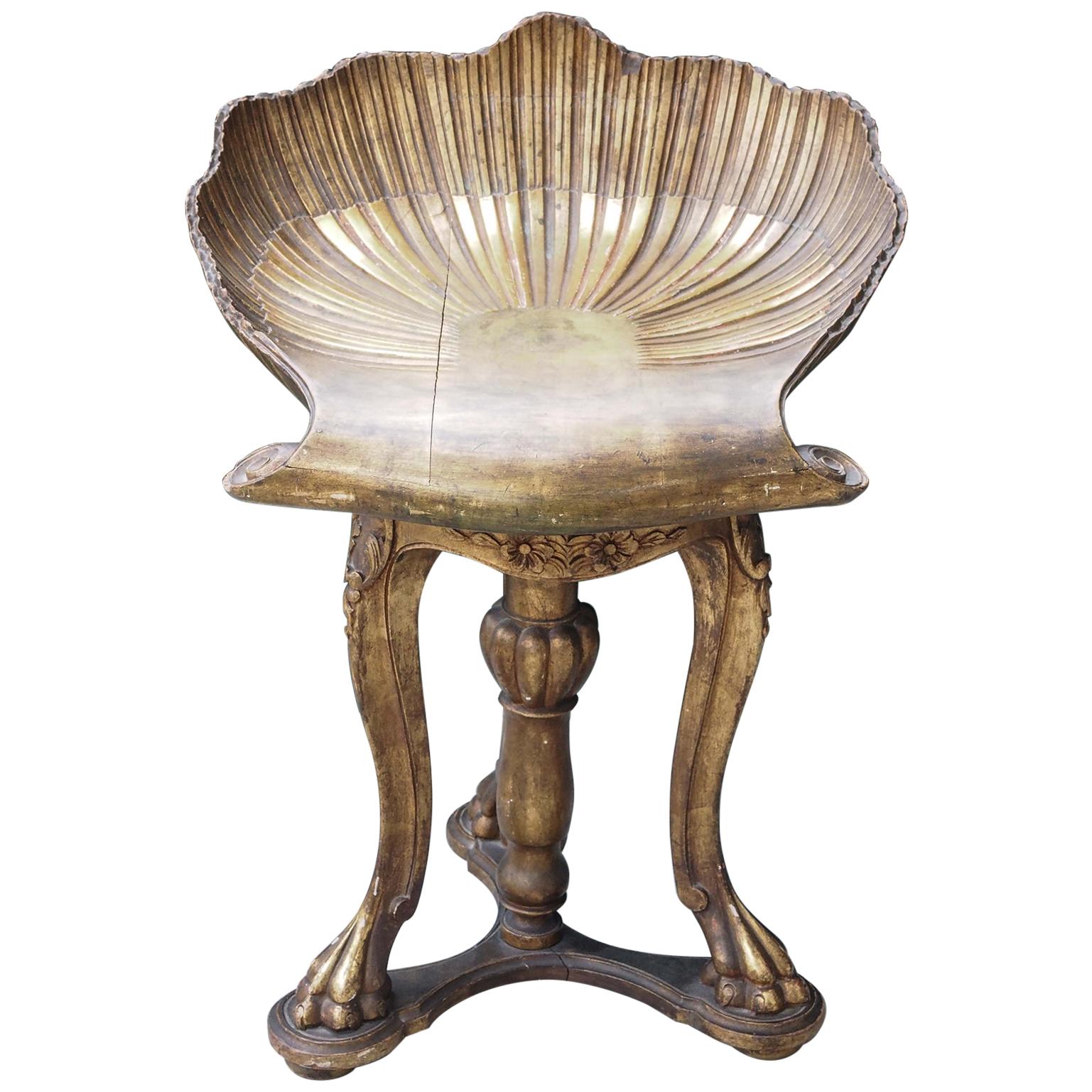 Italian Gilt Grotto Piano Stool For Sale at 1stDibs | piano stool for sale