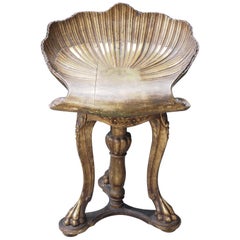 Italian Gilt Grotto Piano Stool