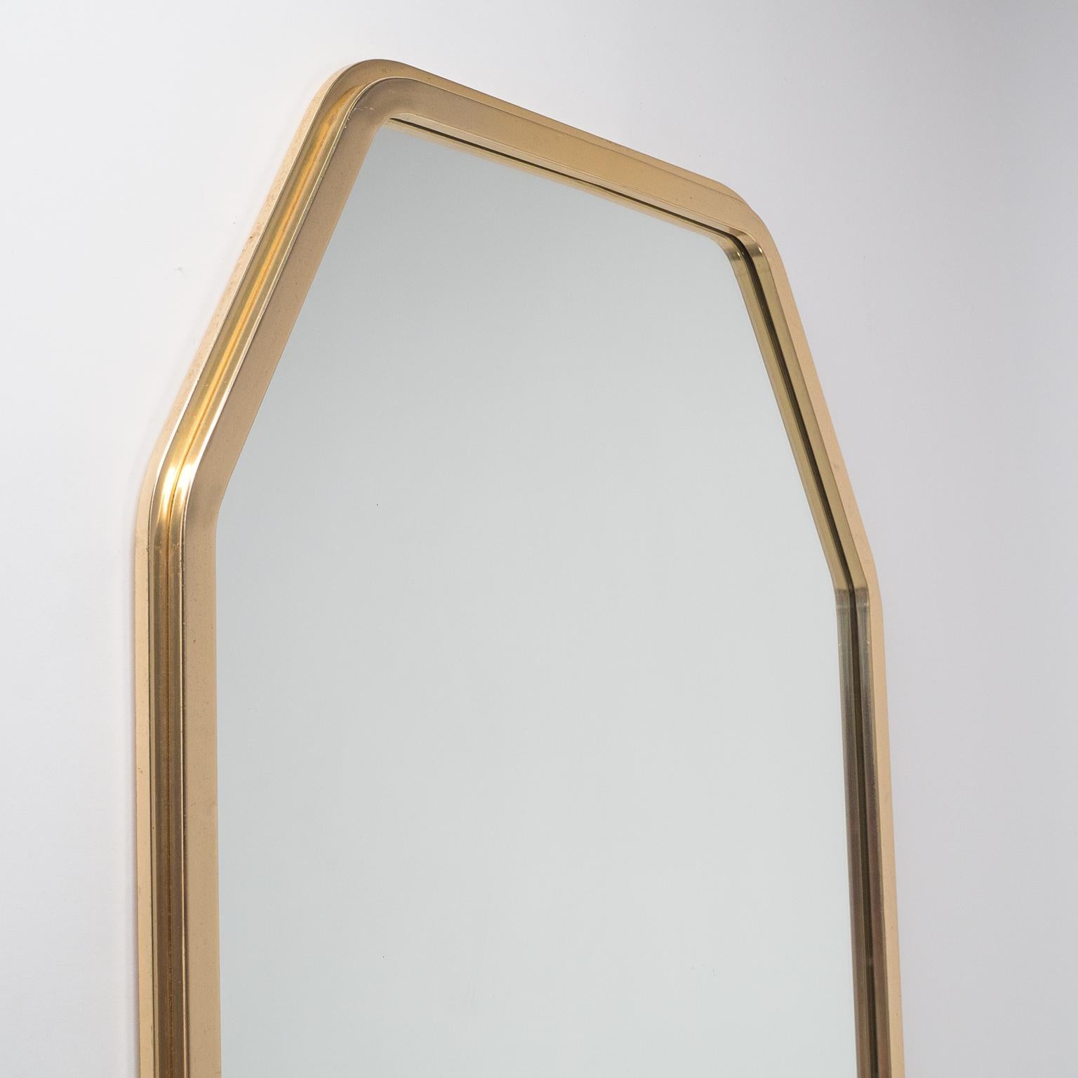 Hollywood Regency Italian Gilt Octagonal Mirror, 1970s For Sale