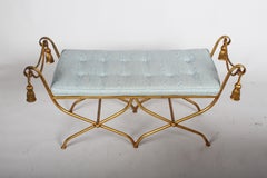 Italian Gilt Hollywood Regency Style Tassel or Rope Bench