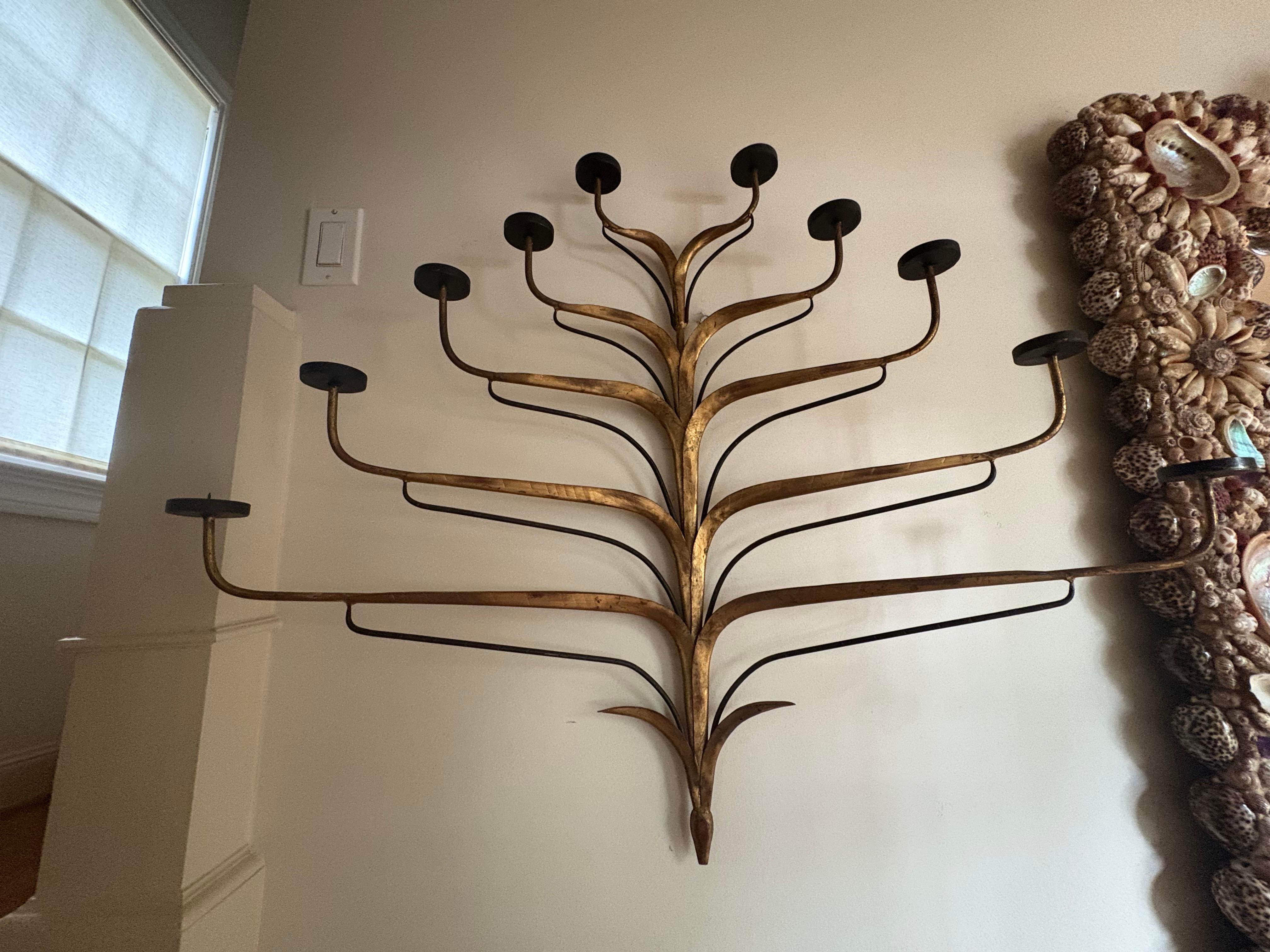 Italian Gilt Iron Candle Sconce For Sale 2
