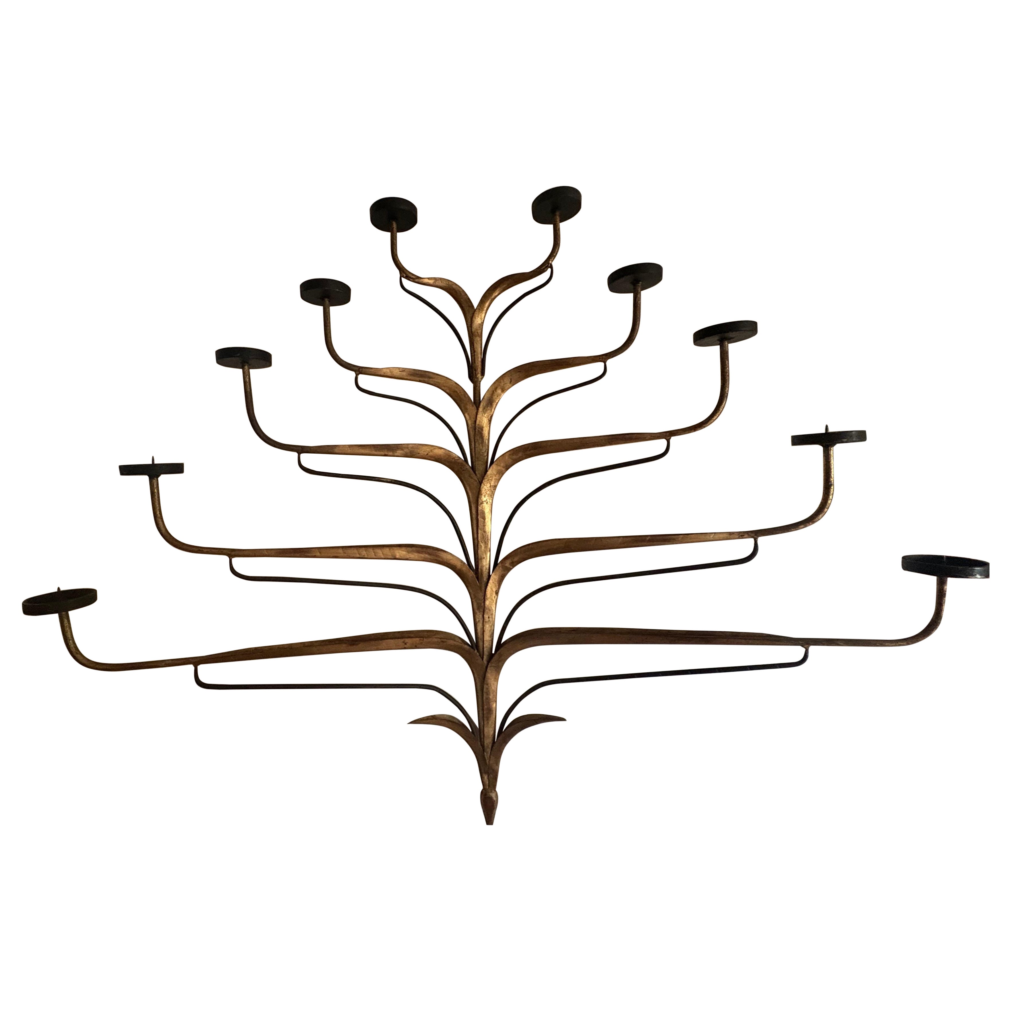 Italian Gilt Iron Candle Sconce For Sale