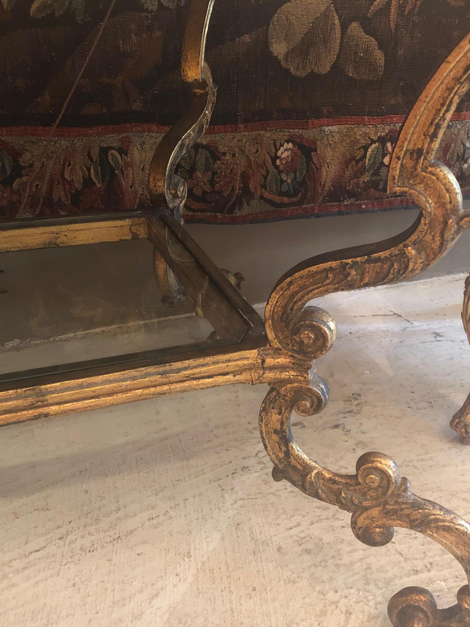 Italian Gilt-Iron Centre Table with Painted Imitation Scagliola Top, circa 1880 For Sale 2