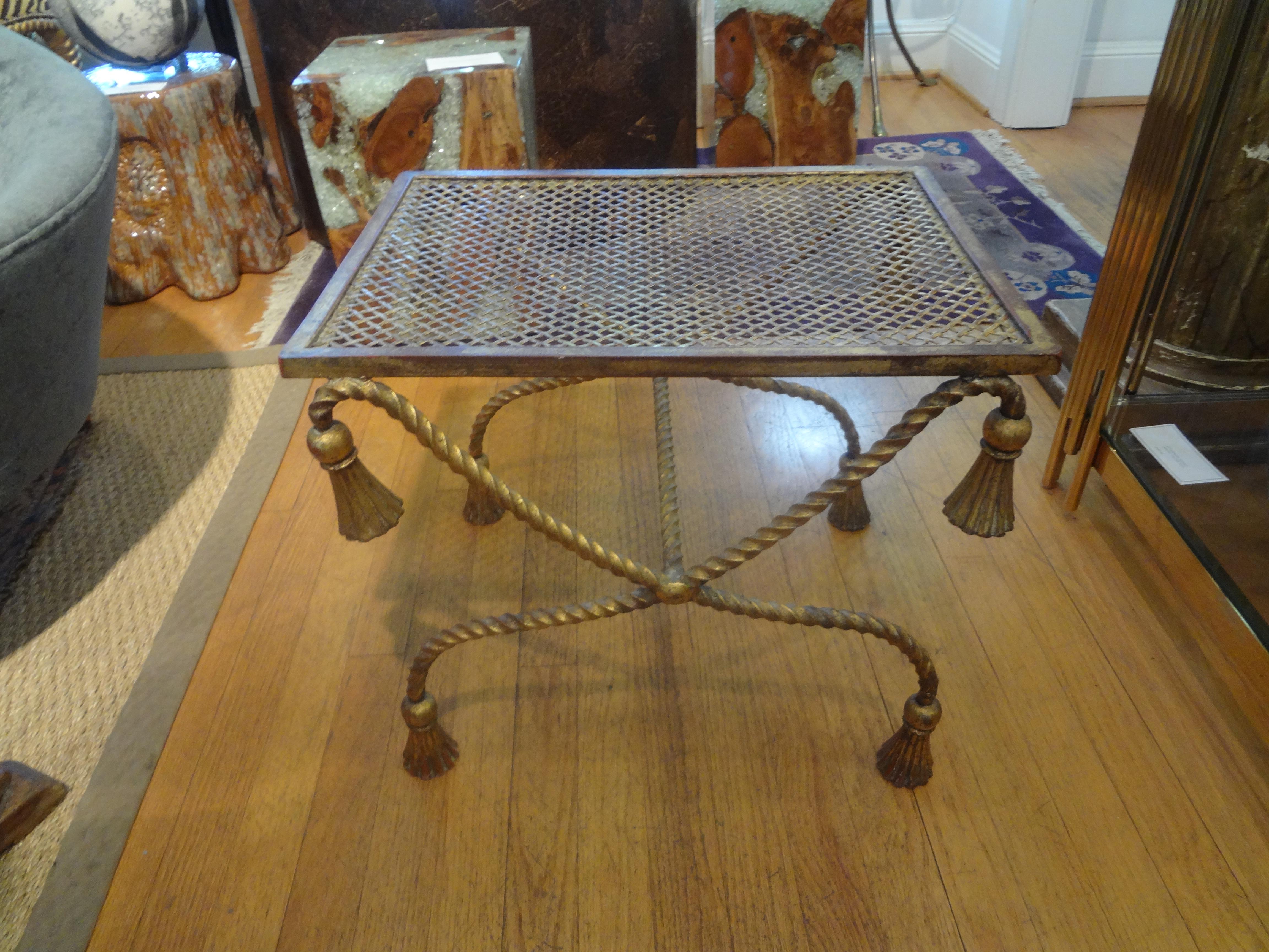 Italian Gilt Iron Rope and Tassel Table or Bench 4