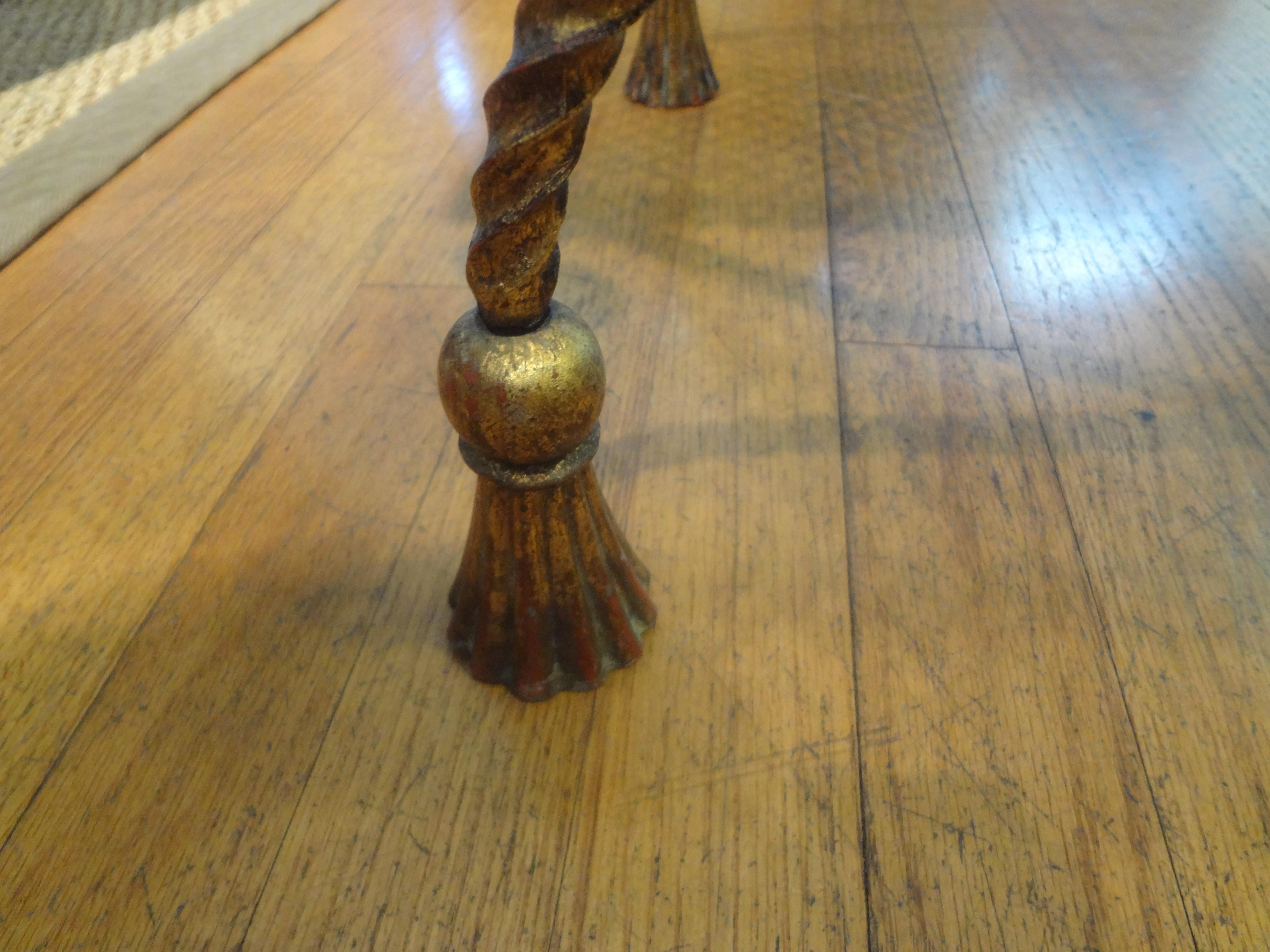 Italian Gilt Iron Rope and Tassel Table or Bench In Good Condition In Houston, TX