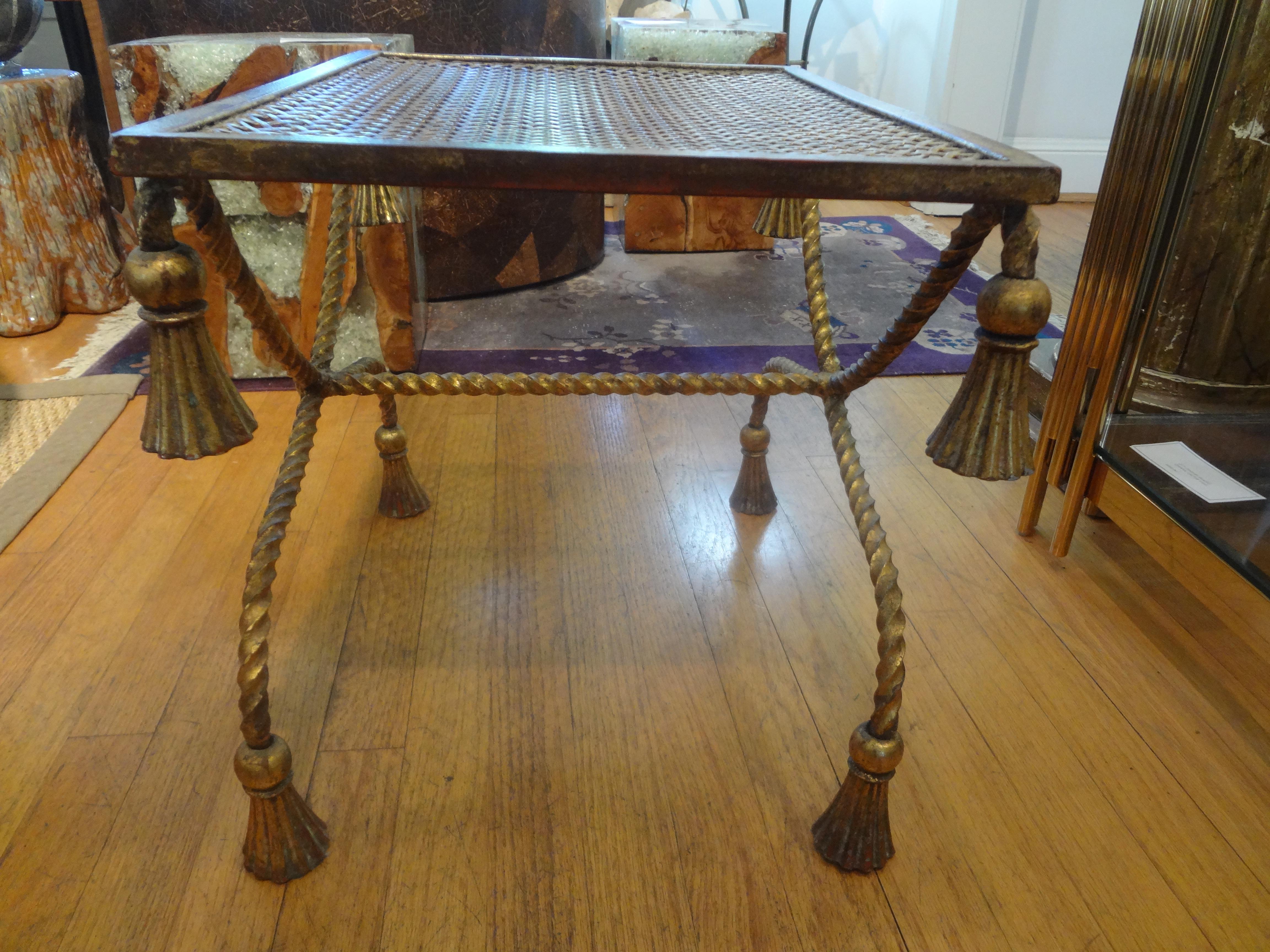 Italian Gilt Iron Rope and Tassel Table or Bench 1