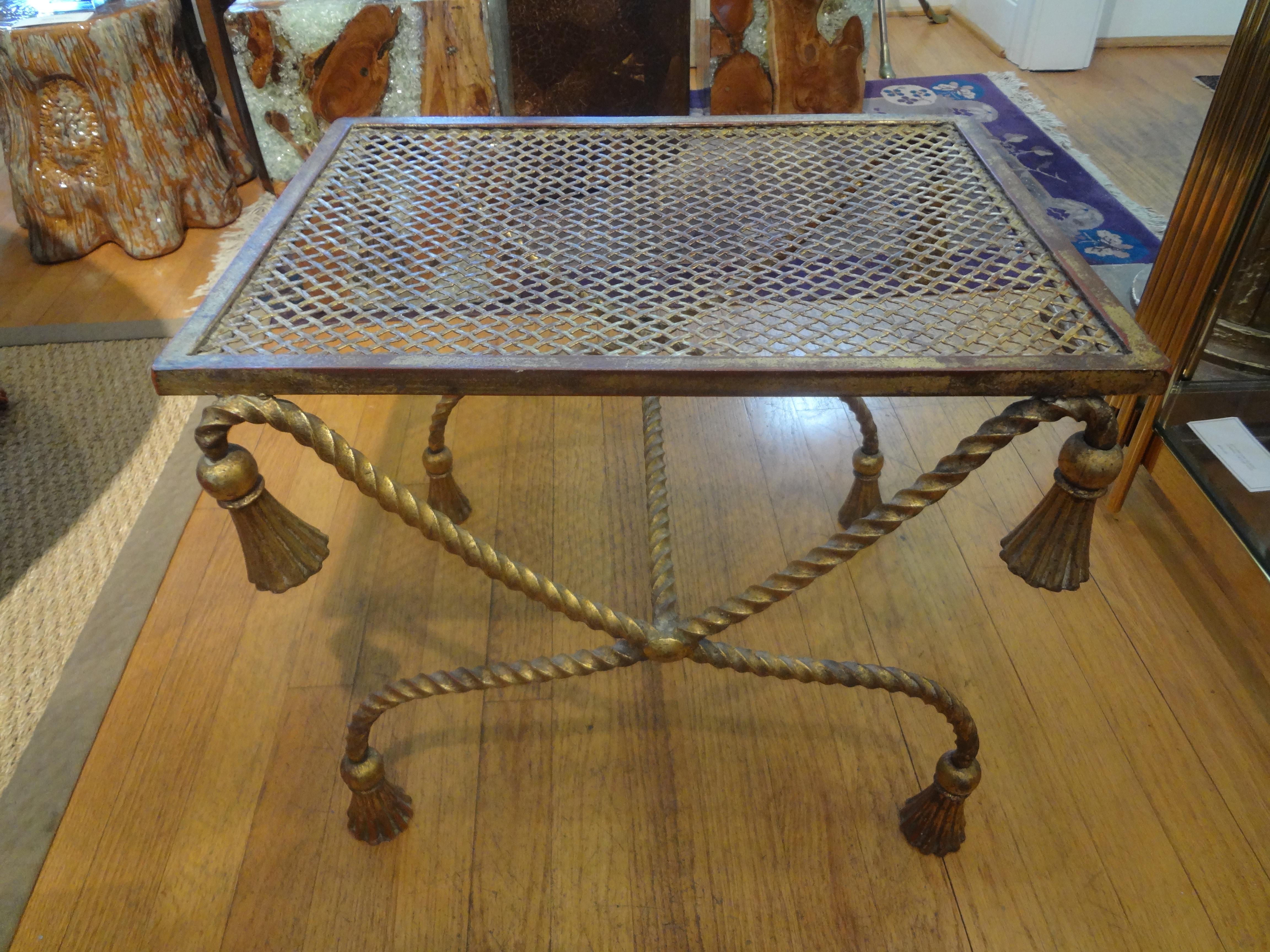 Italian Gilt Iron Rope and Tassel Table or Bench 2