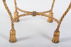 Italian Gilt Iron Rope & Tassel Boudoir Chair