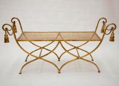Italian Gilt Iron Tassel and Rope Bench