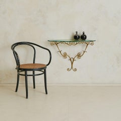 Consola mural italiana de hierro dorado a la manera de Pier Luigi Colli, años 50