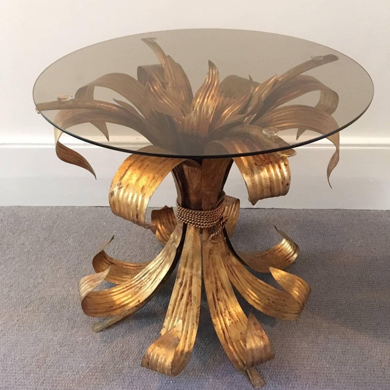Italian Gilt Leaf Brass Tole Table at 1stDibs