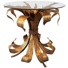 Italian Gilt Leaf Brass Tole Table