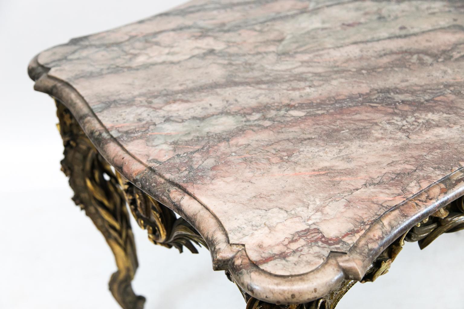 Italian Gilt Marble-Top Center Table 7